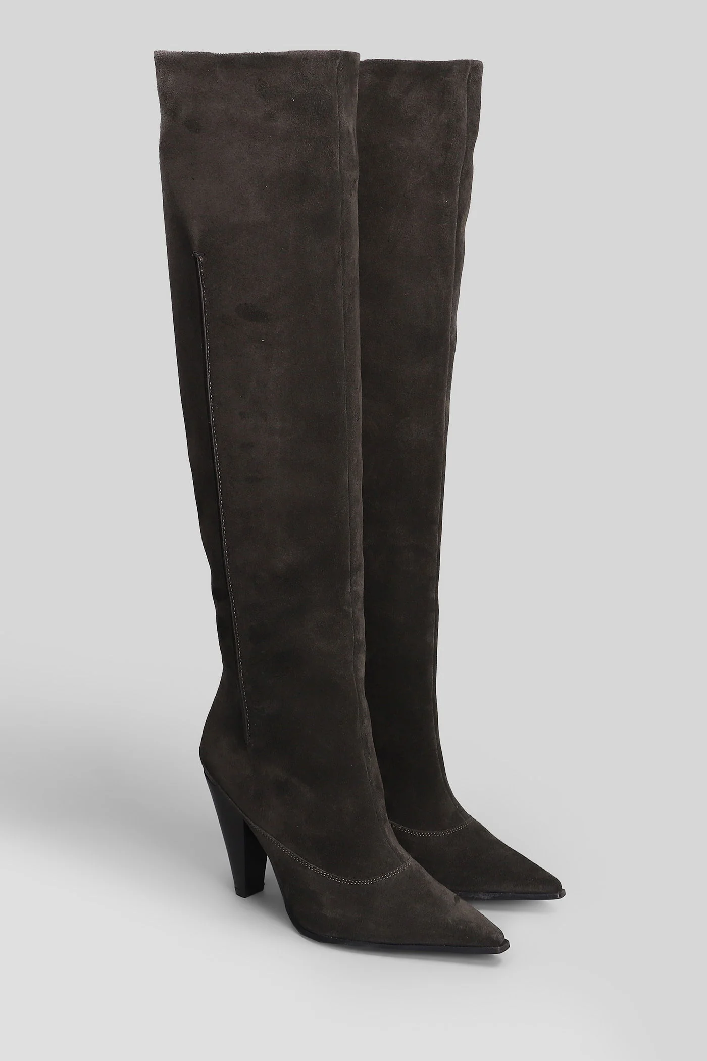 Valeska High heels boots in dark brown suede - Image 2
