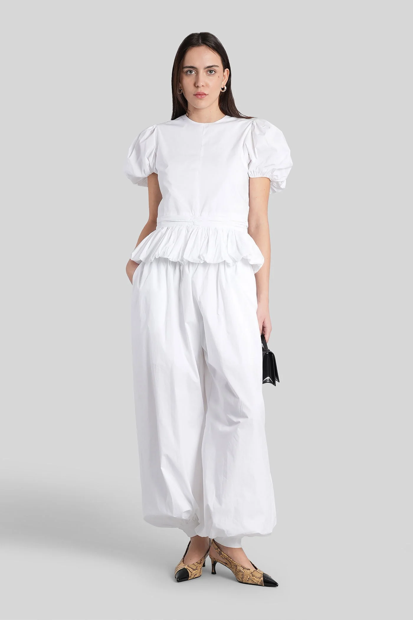 Pants in white cotton - Image 2