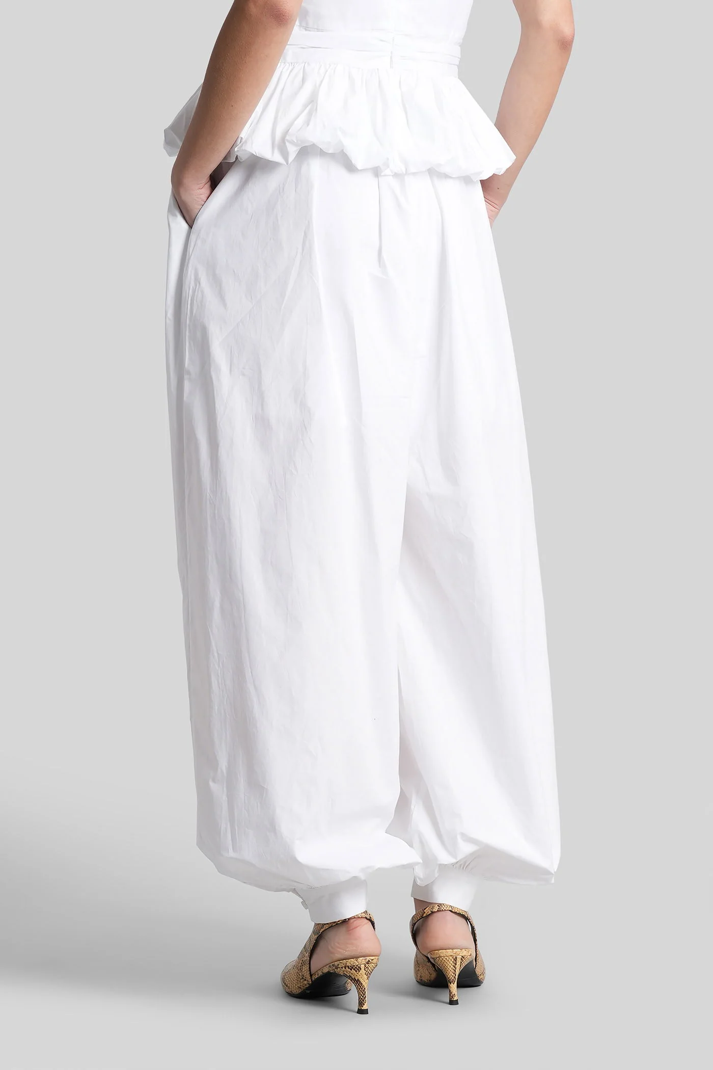 Pants in white cotton - Image 3