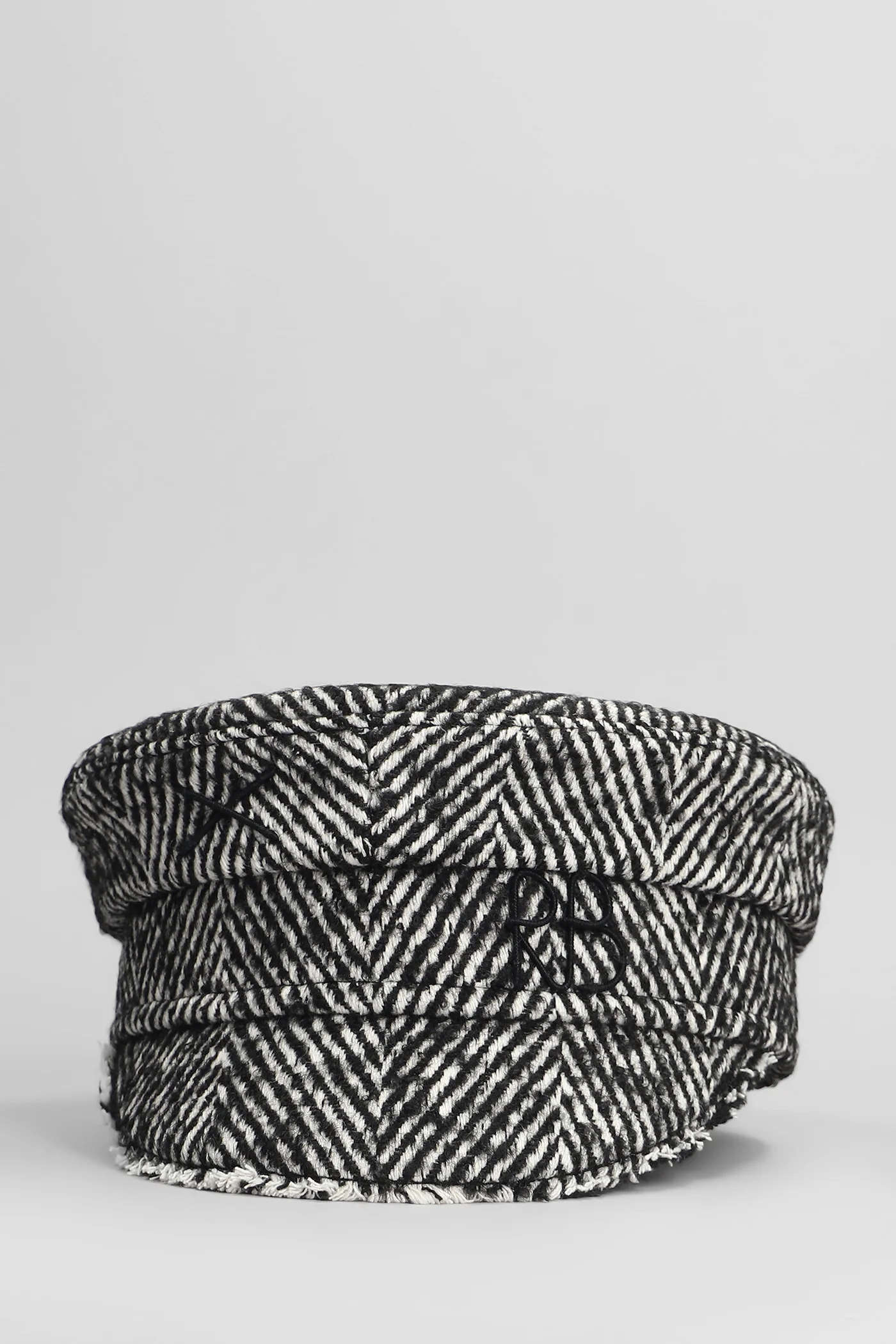 Herringbone Wool Hats in black wool - Image 2