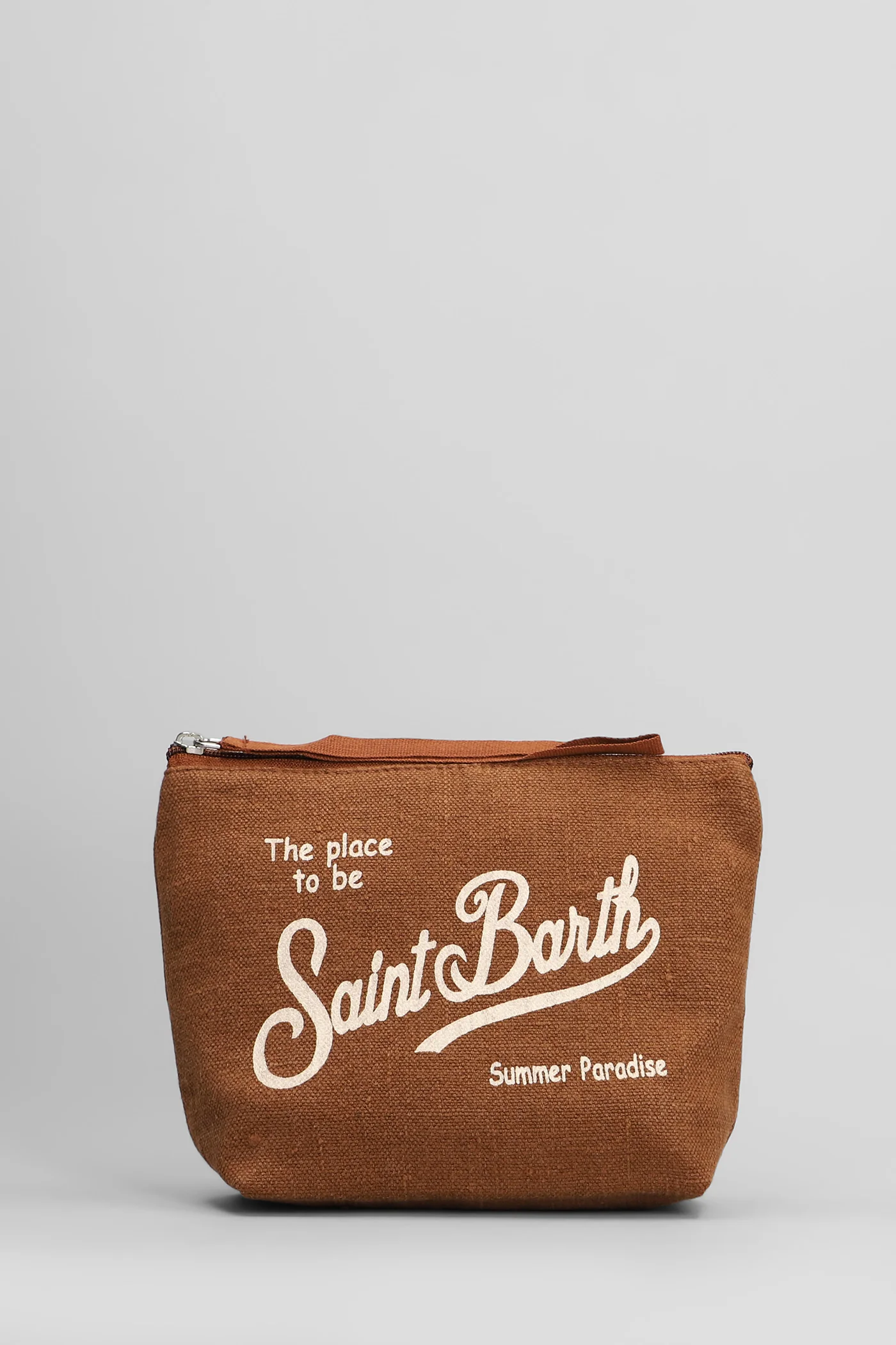 Aline Clutch in brown linen