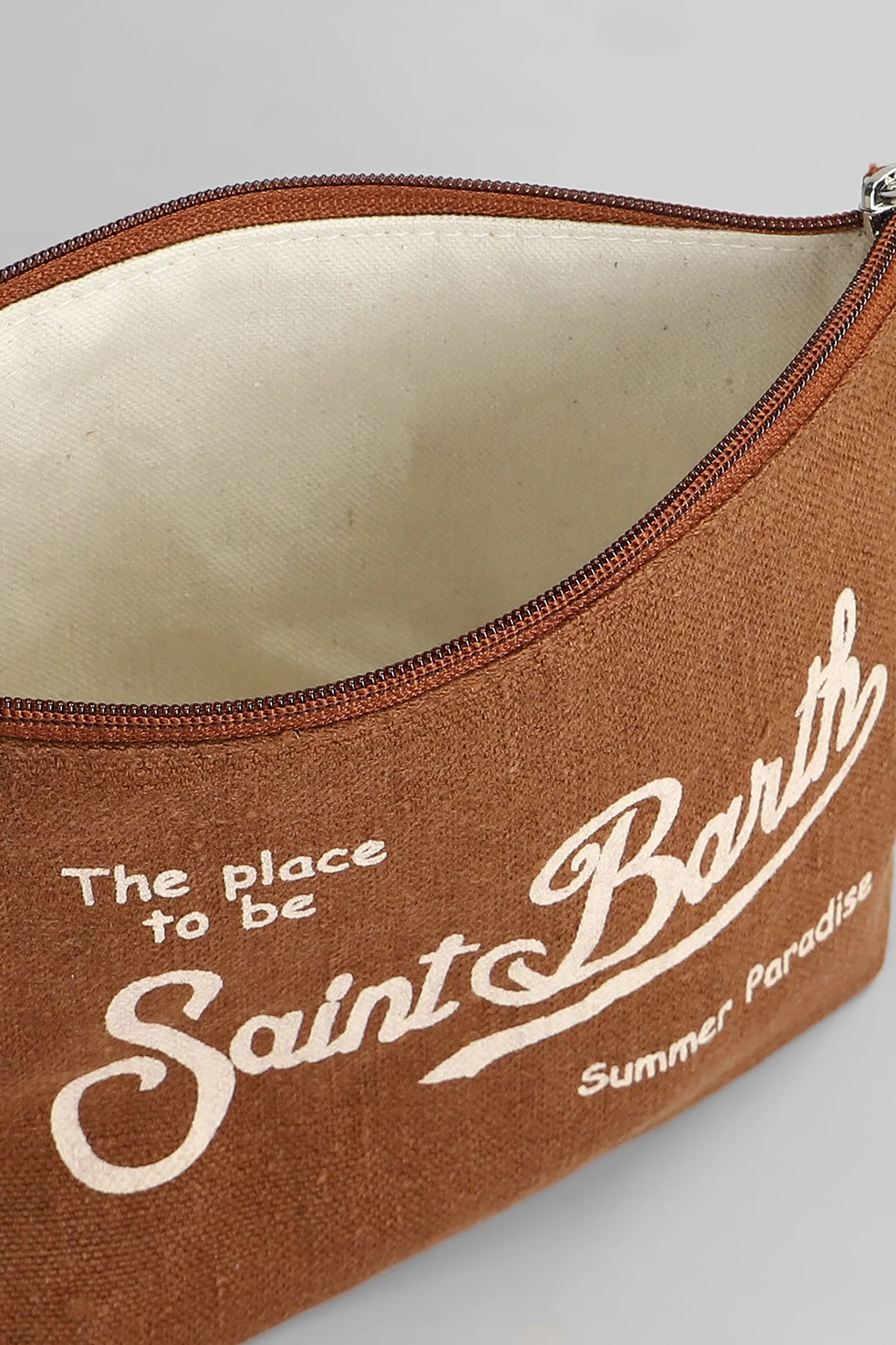 Aline Clutch in brown linen - Image 4