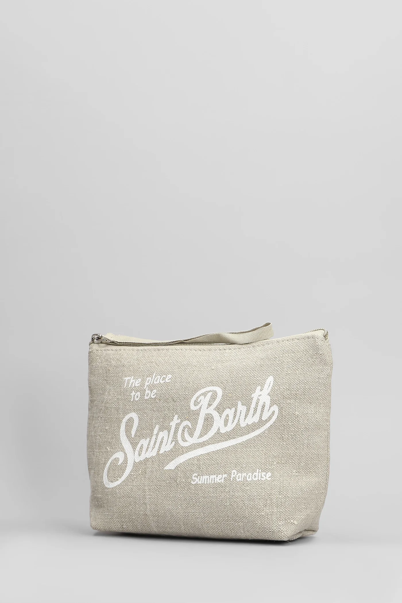 Aline Clutch in taupe linen - Image 6