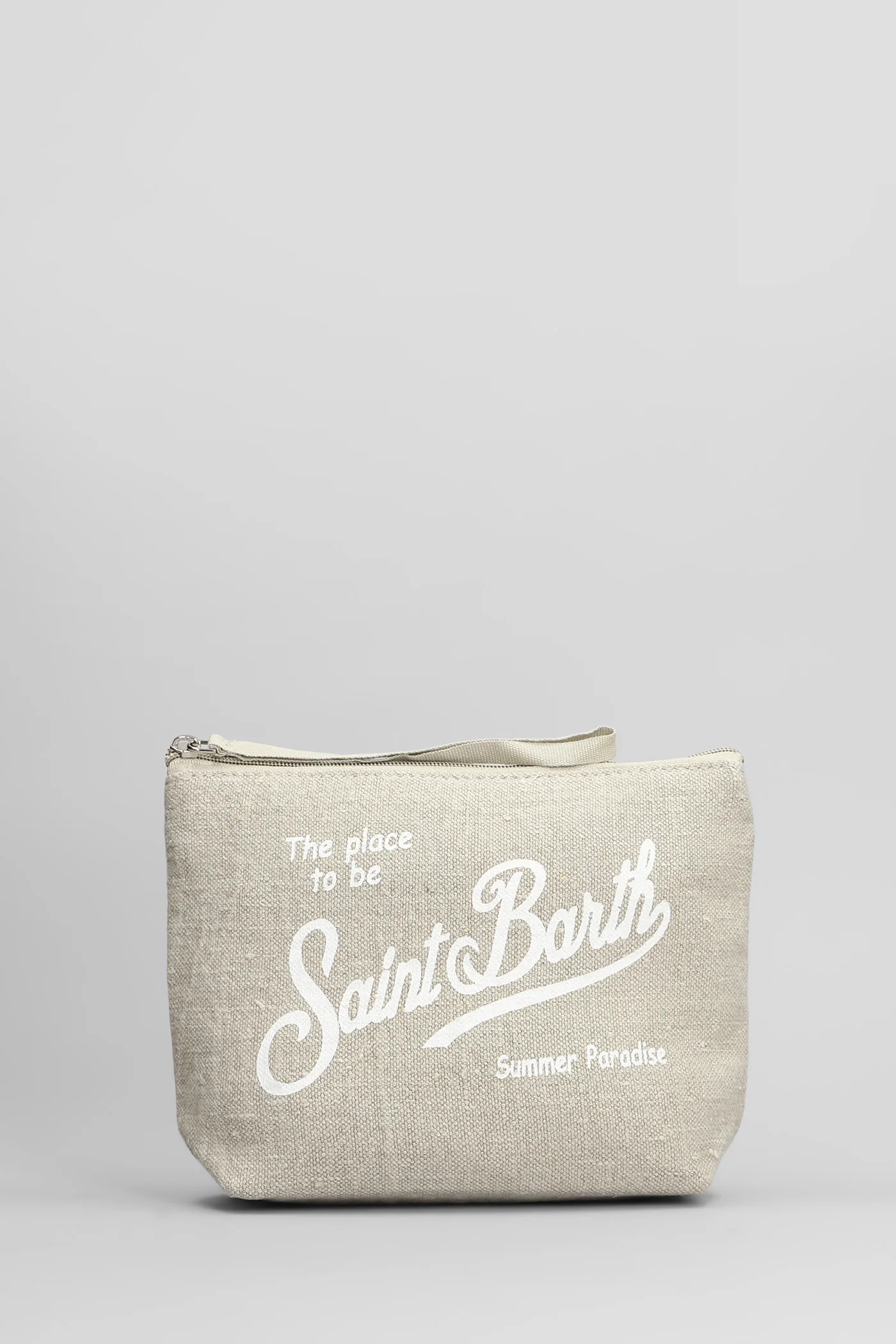 Aline Clutch in taupe linen - Image 9
