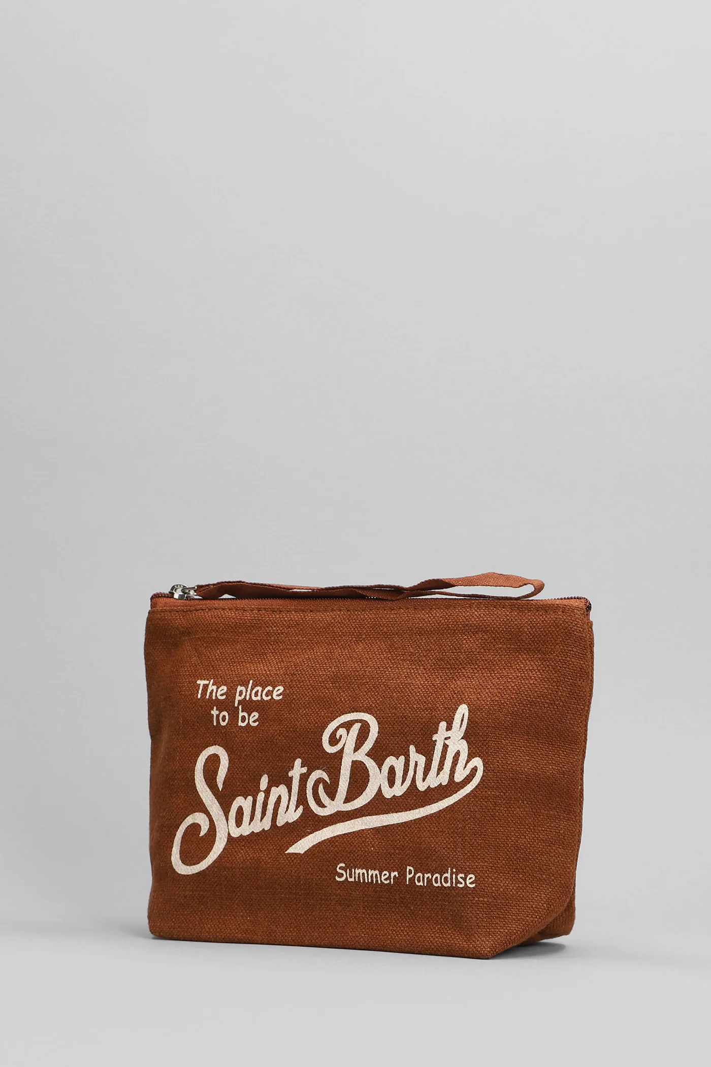 Aline linen Clutch in brown linen - Image 2