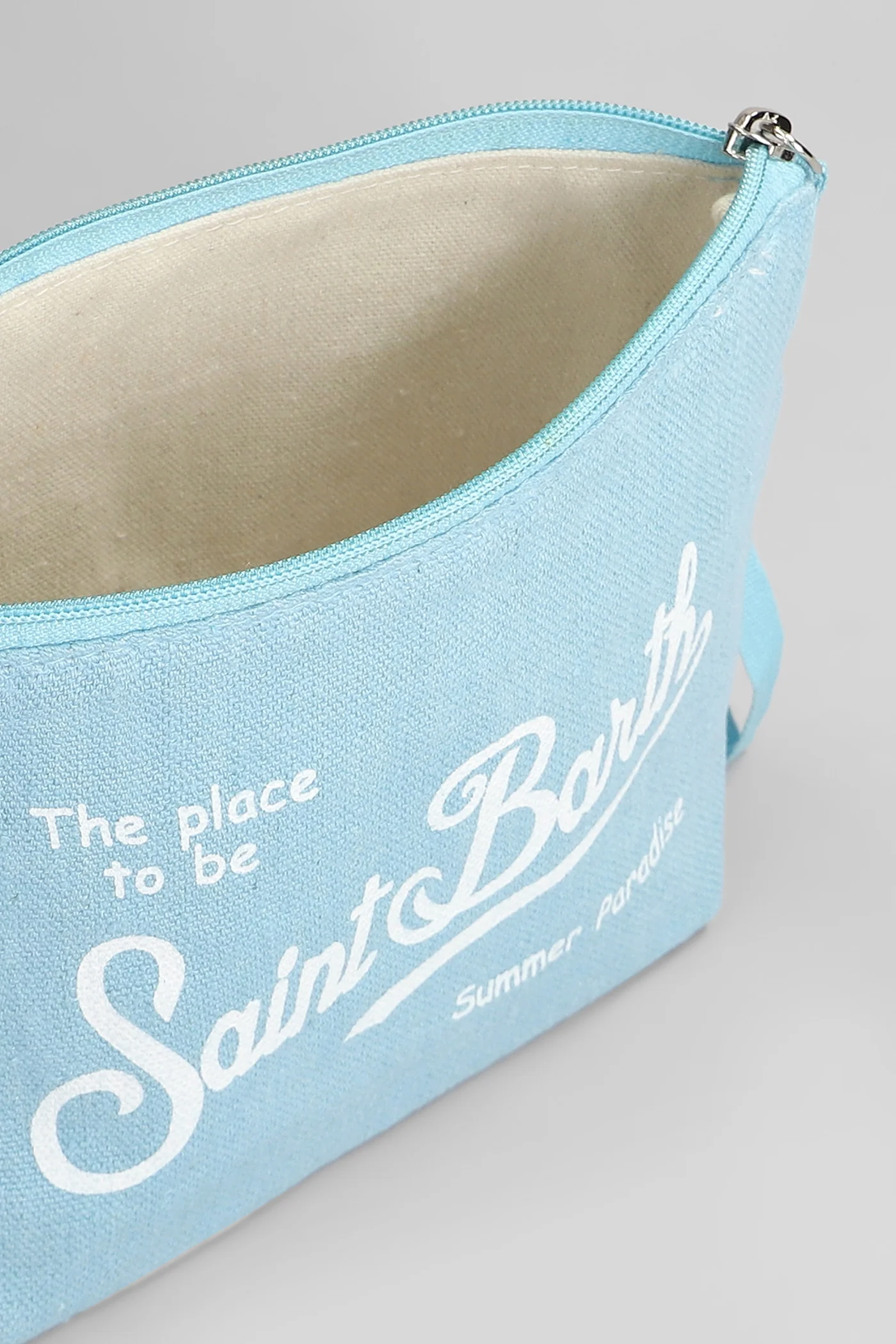 Aline linen Clutch in cyan linen - Image 4