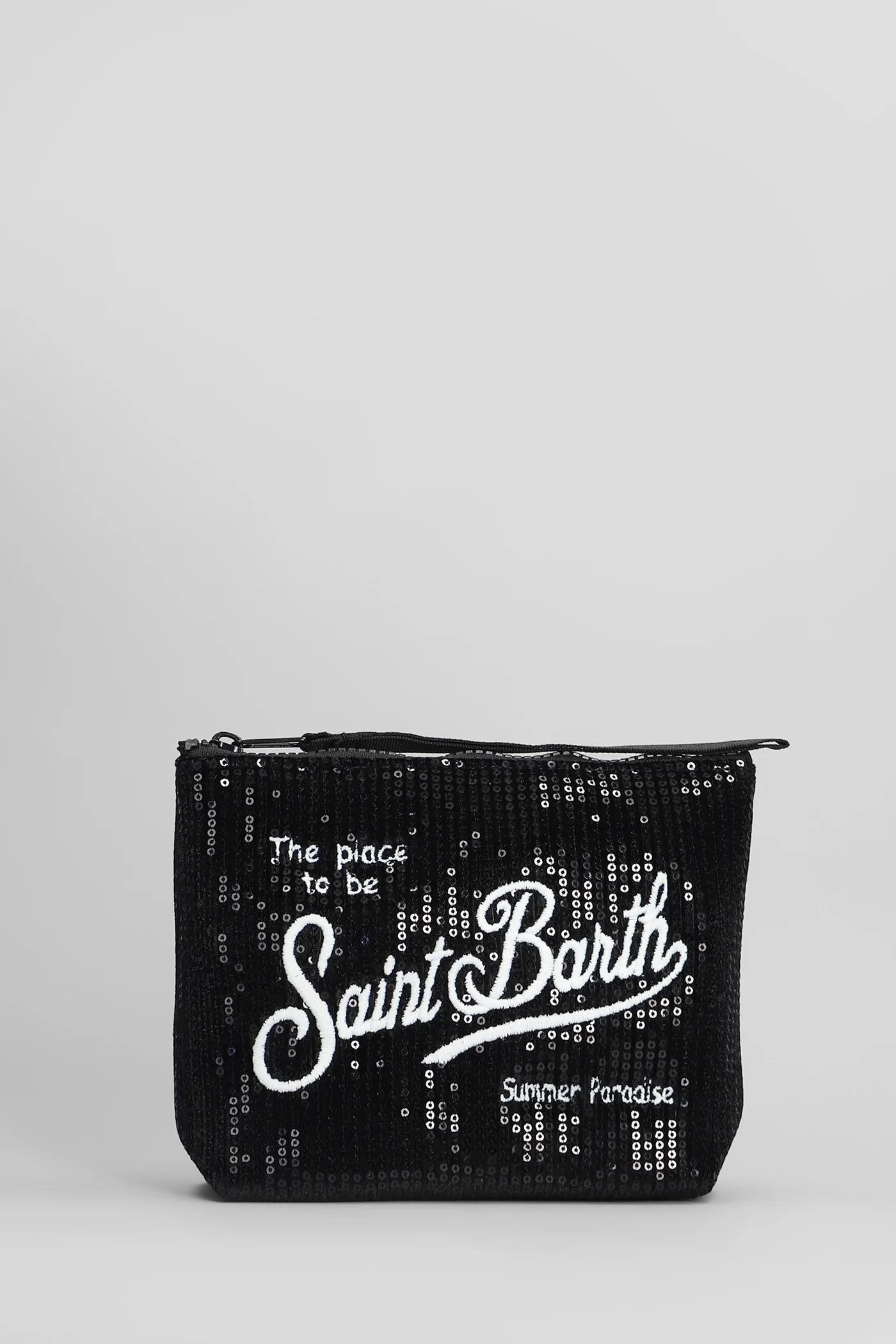 Aline paillettes Clutch in black polyester