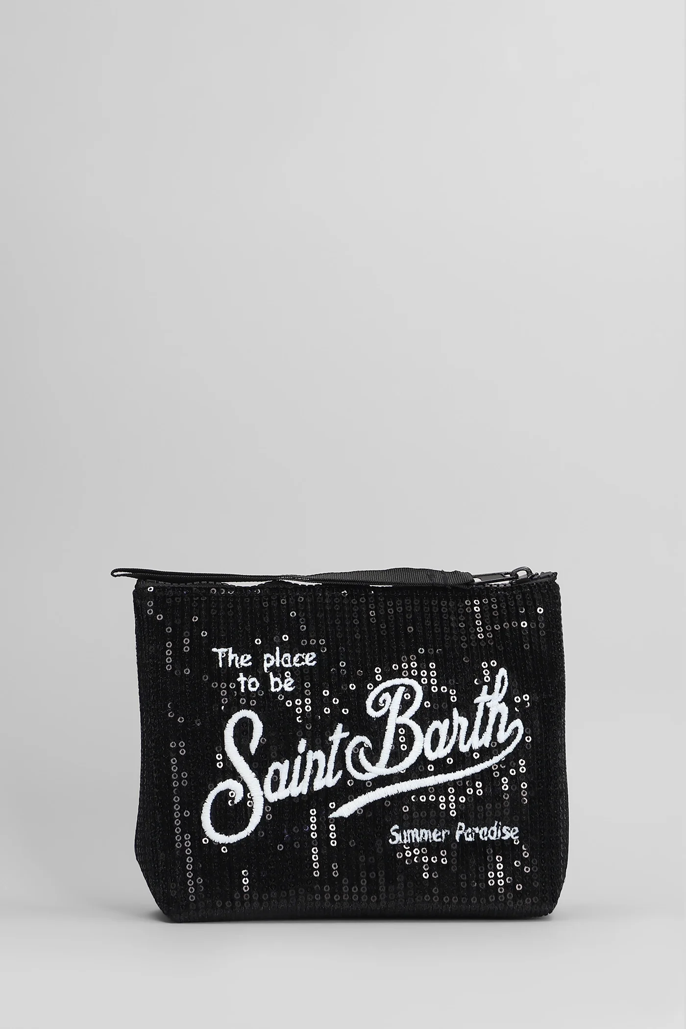 Aline paillettes Clutch in black polyester - Image 3