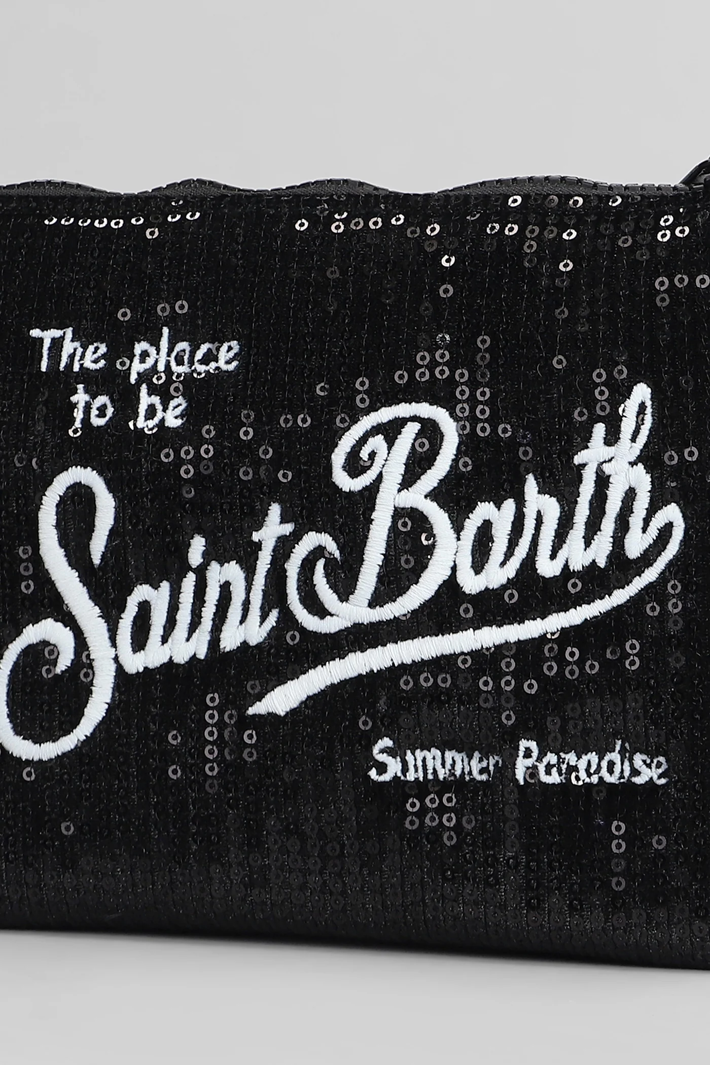 Aline paillettes Clutch in black polyester - Image 4