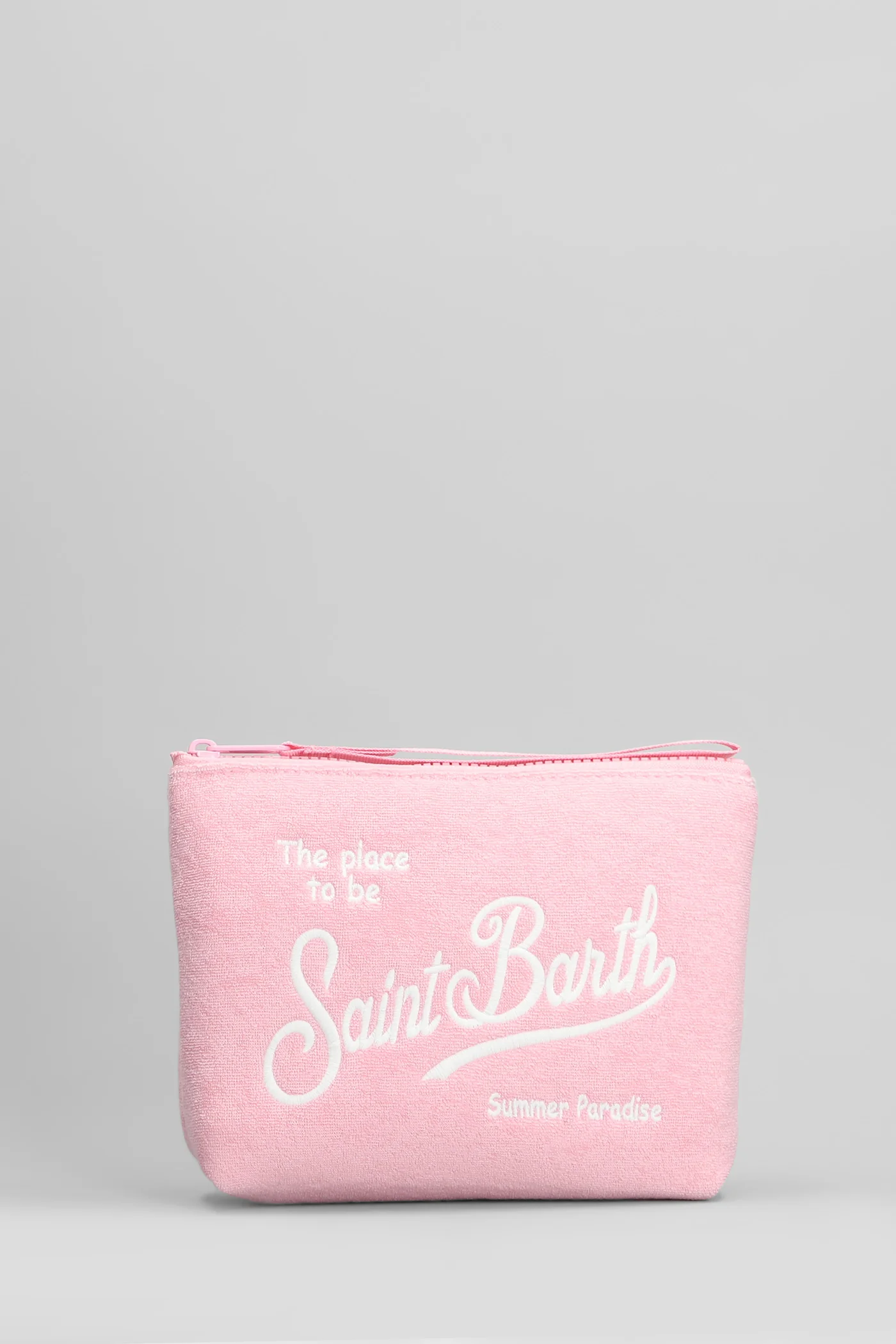 Aline sponge Clutch in rose-pink polyester