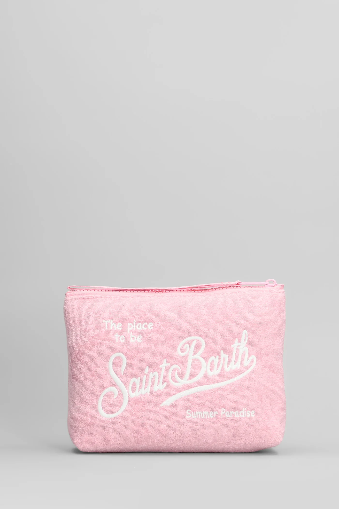 Aline sponge Clutch in rose-pink polyester - Image 3