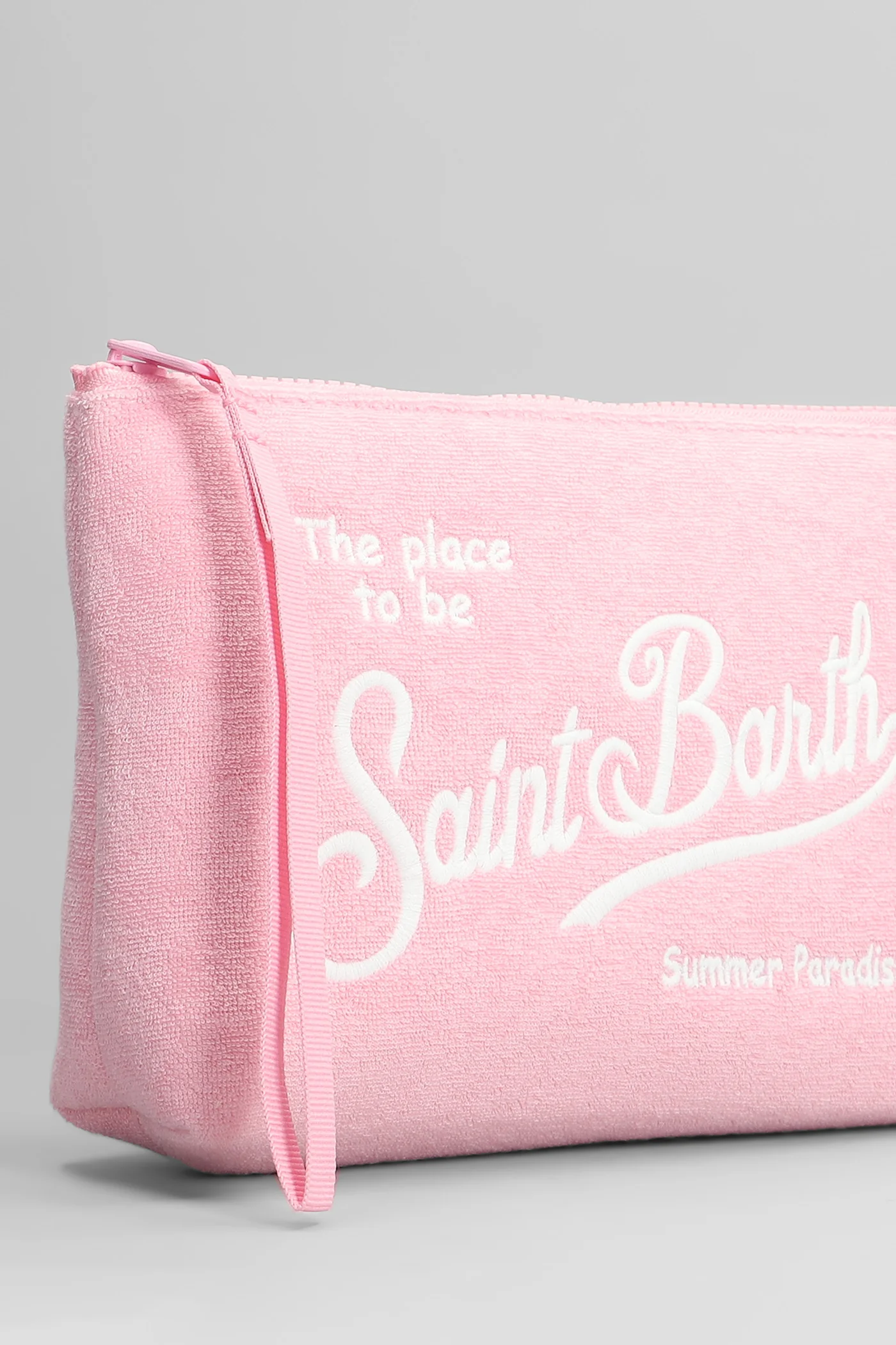 Aline sponge Clutch in rose-pink polyester - Image 4