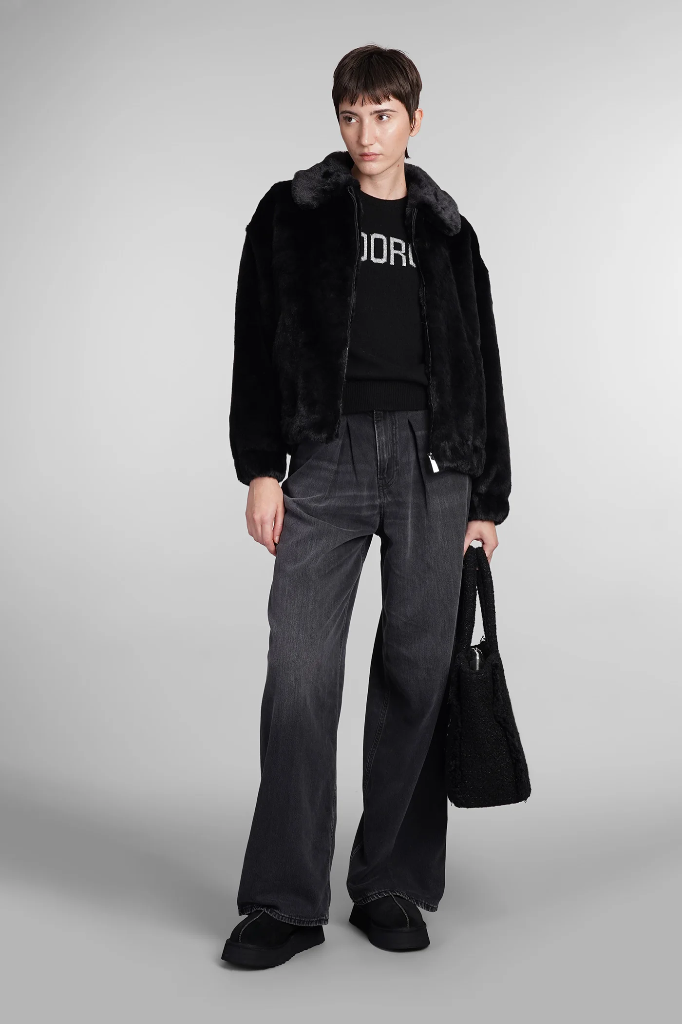 Aveline Fur & Shearling in black acrylic - Image 2