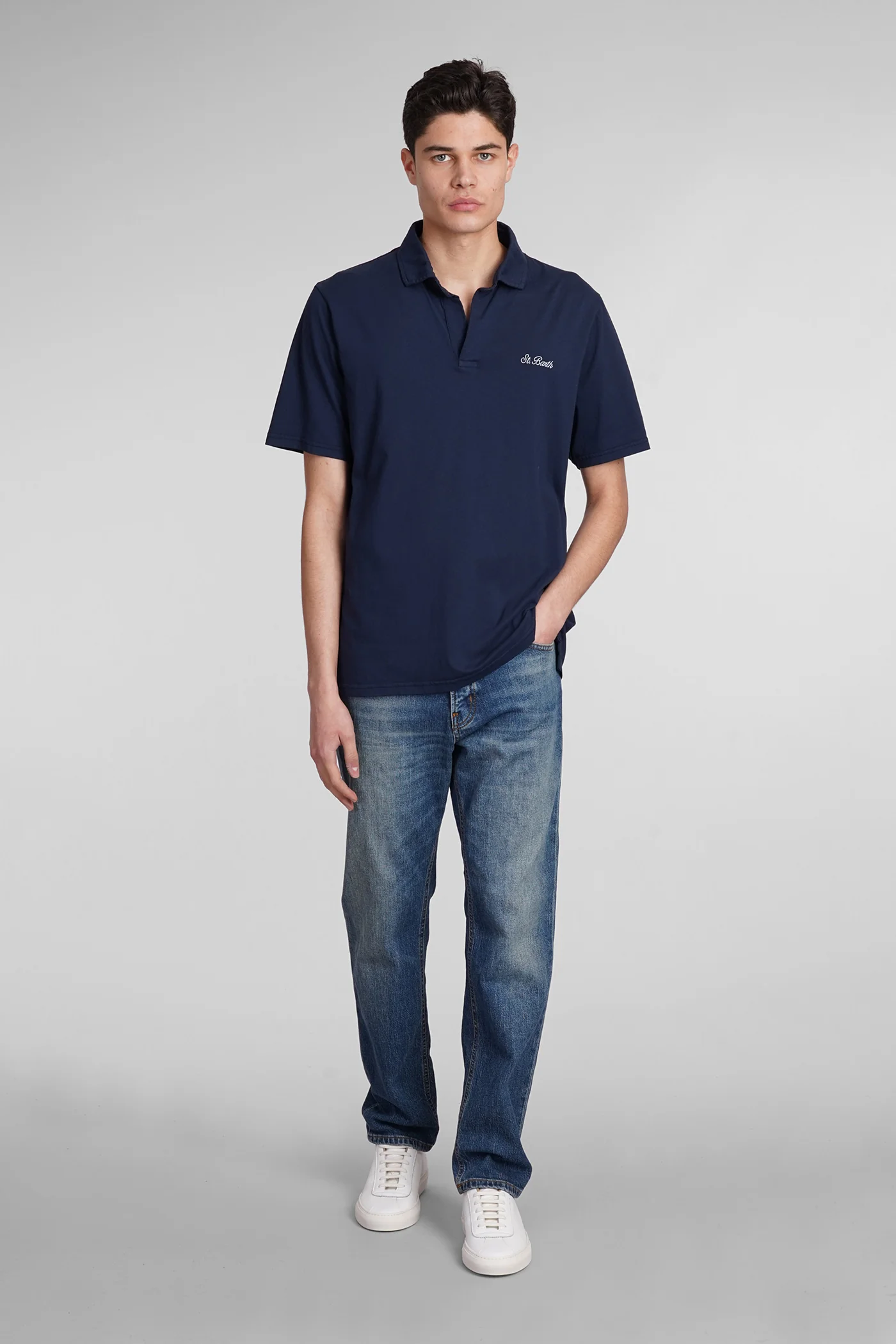 Brighton Polo in blue cotton - Image 2