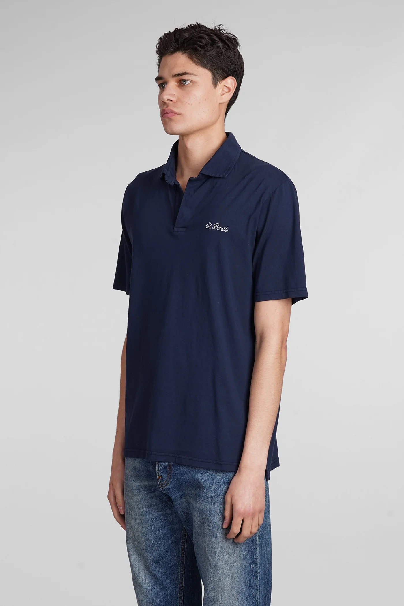 Brighton Polo in blue cotton - Image 4