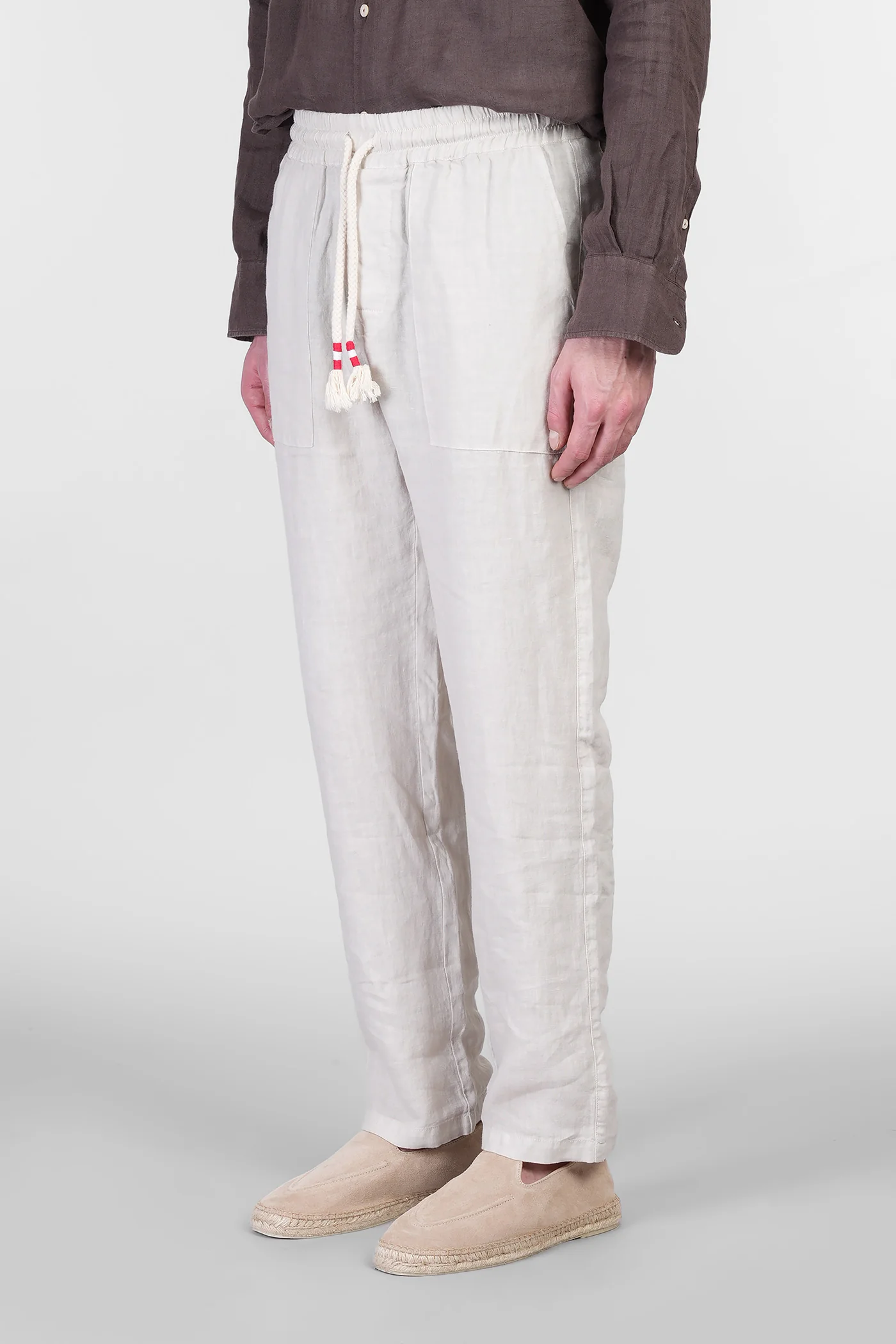 Calais Pants in taupe linen - Image 4