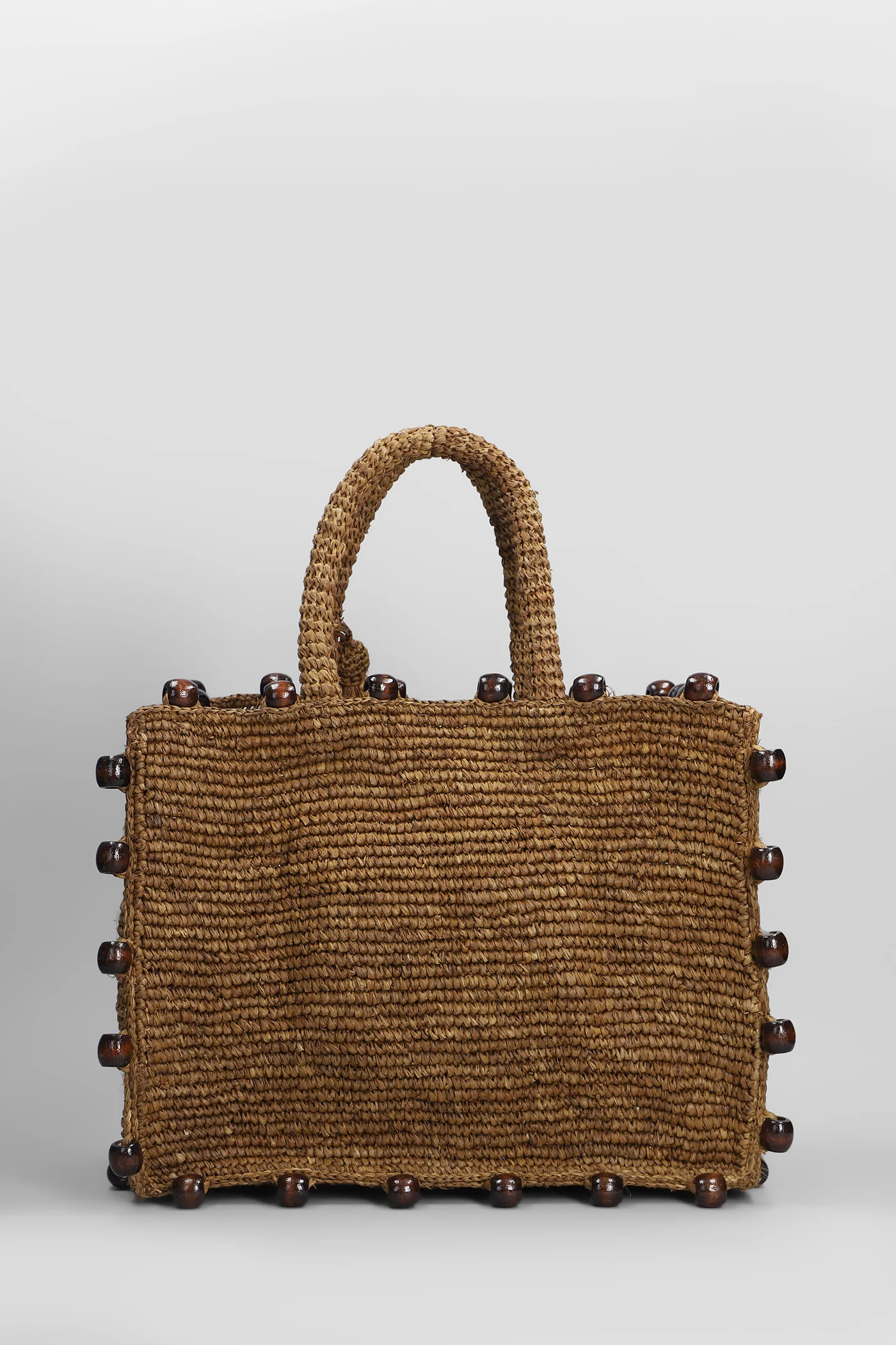 Colette raffia Tote in brown raffia - Image 3