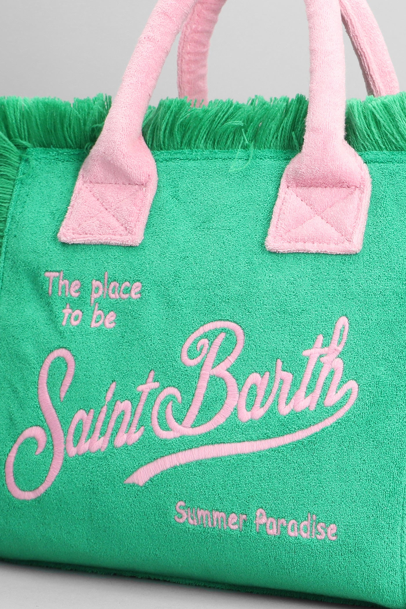 Colette sponge Tote in green cotton - Image 4