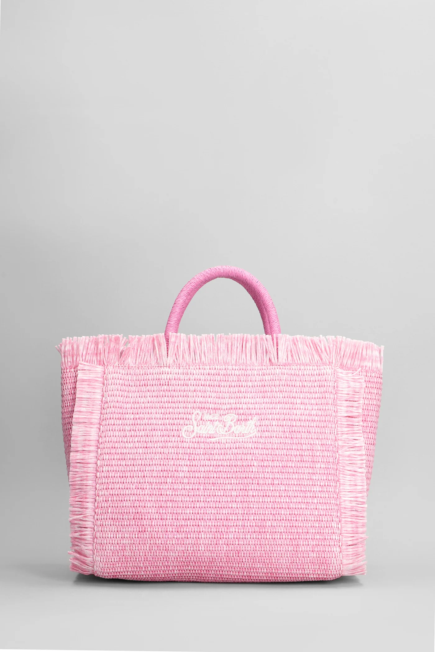 Colette straw n Tote in rose-pink raffia - Image 3