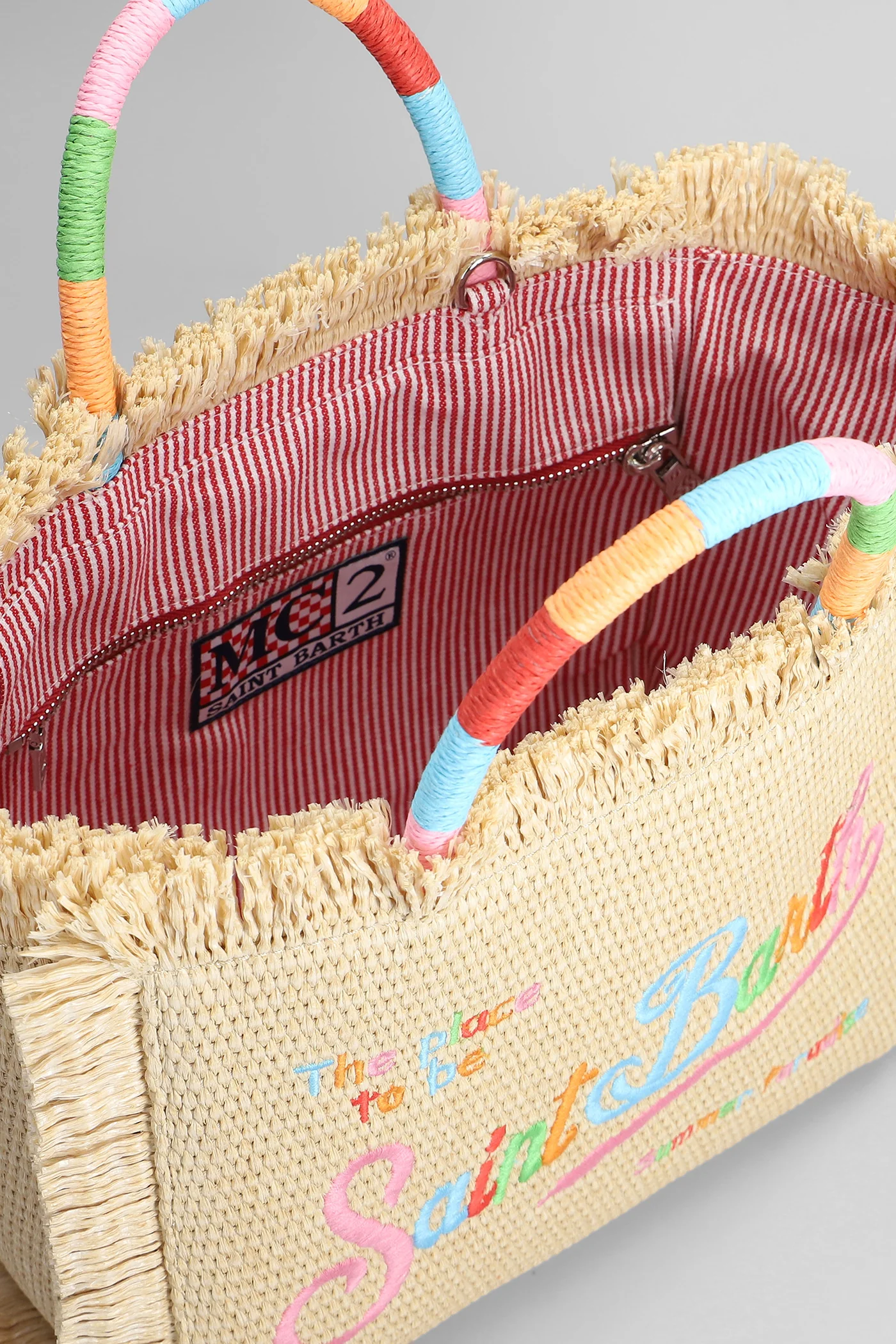 Colette straw Tote in beige raffia - Image 4
