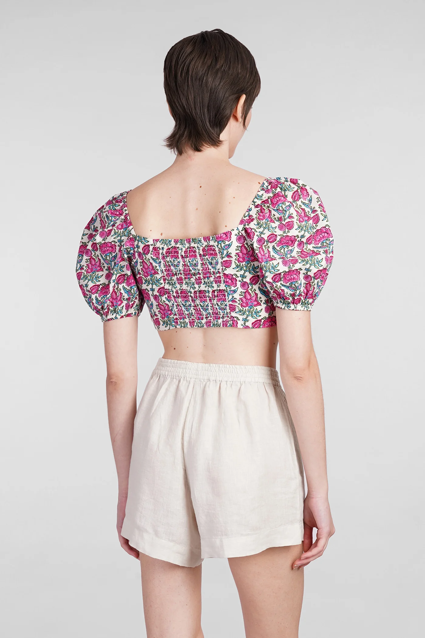 Delia Topwear in beige cotton - Image 3