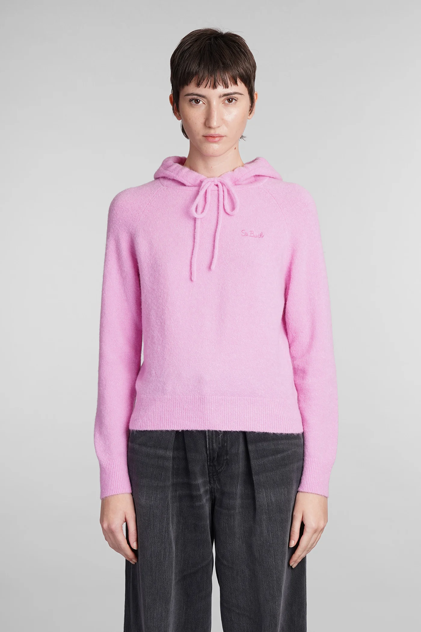 Elide Knitwear in rose-pink wool