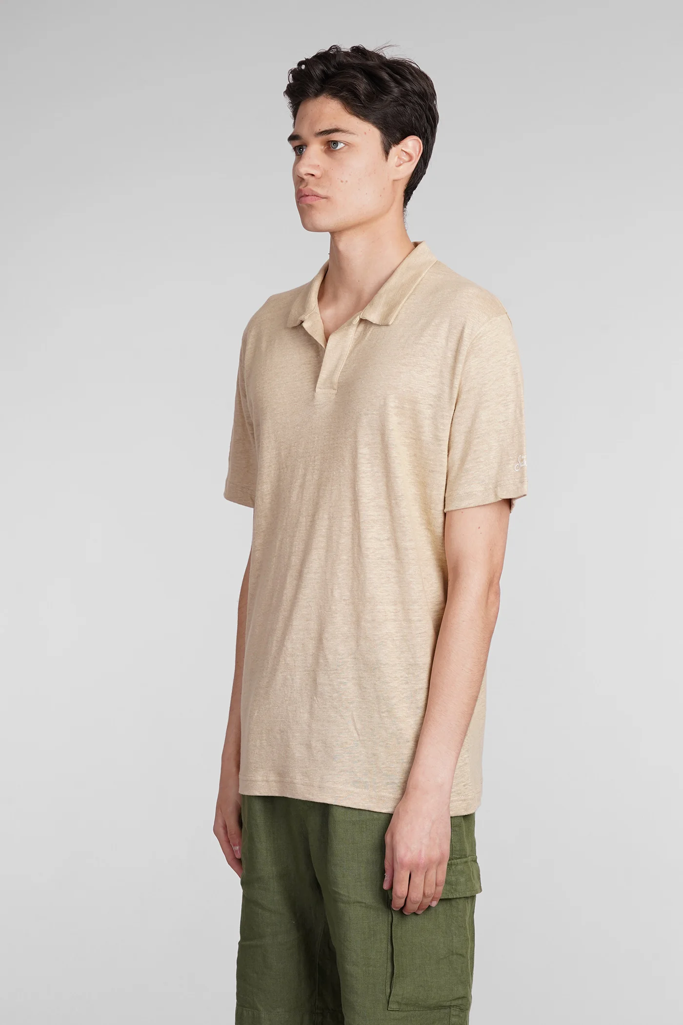 Fraser Polo in beige linen - Image 4