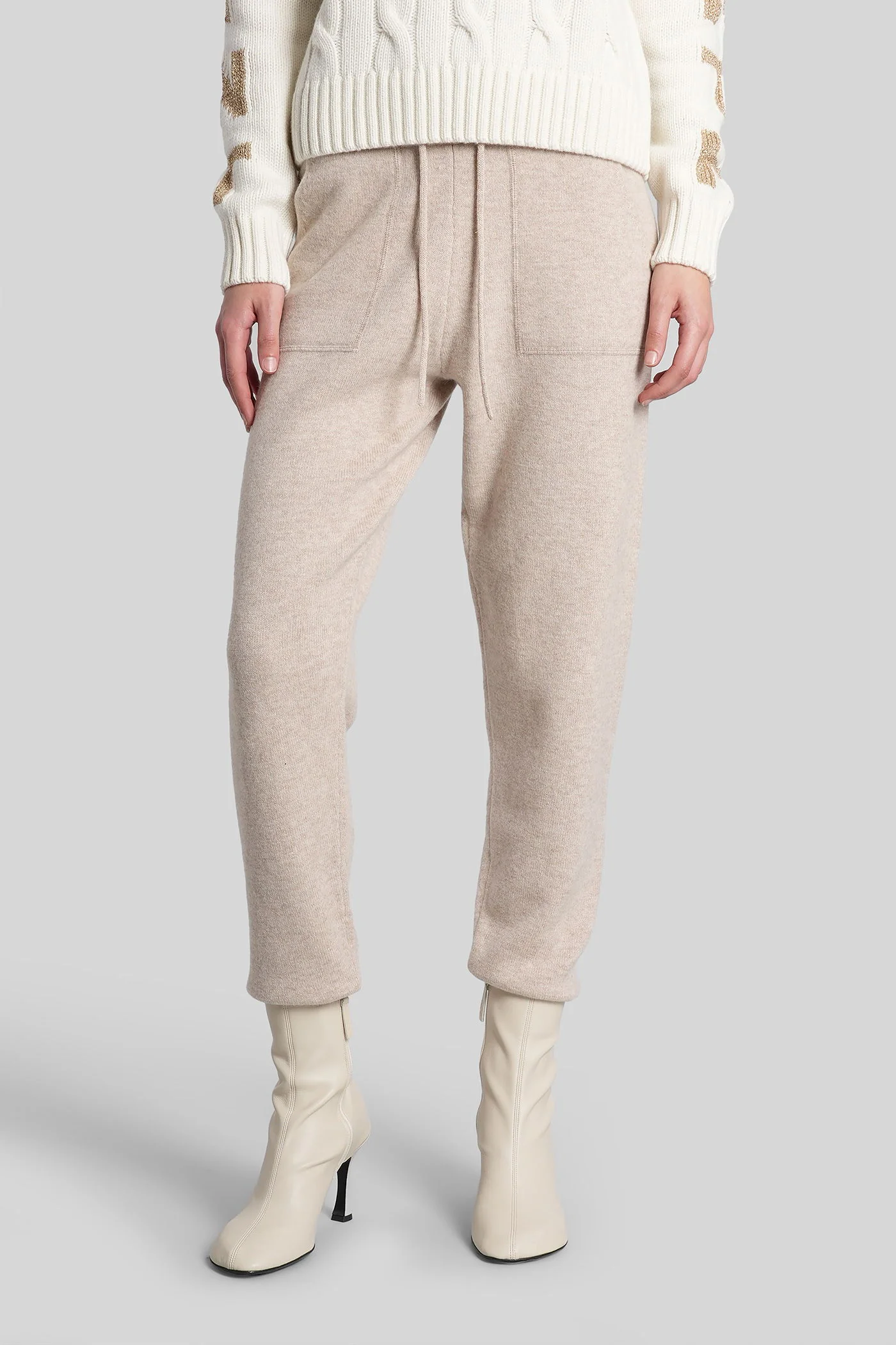 Grenelle wool Pants in beige wool
