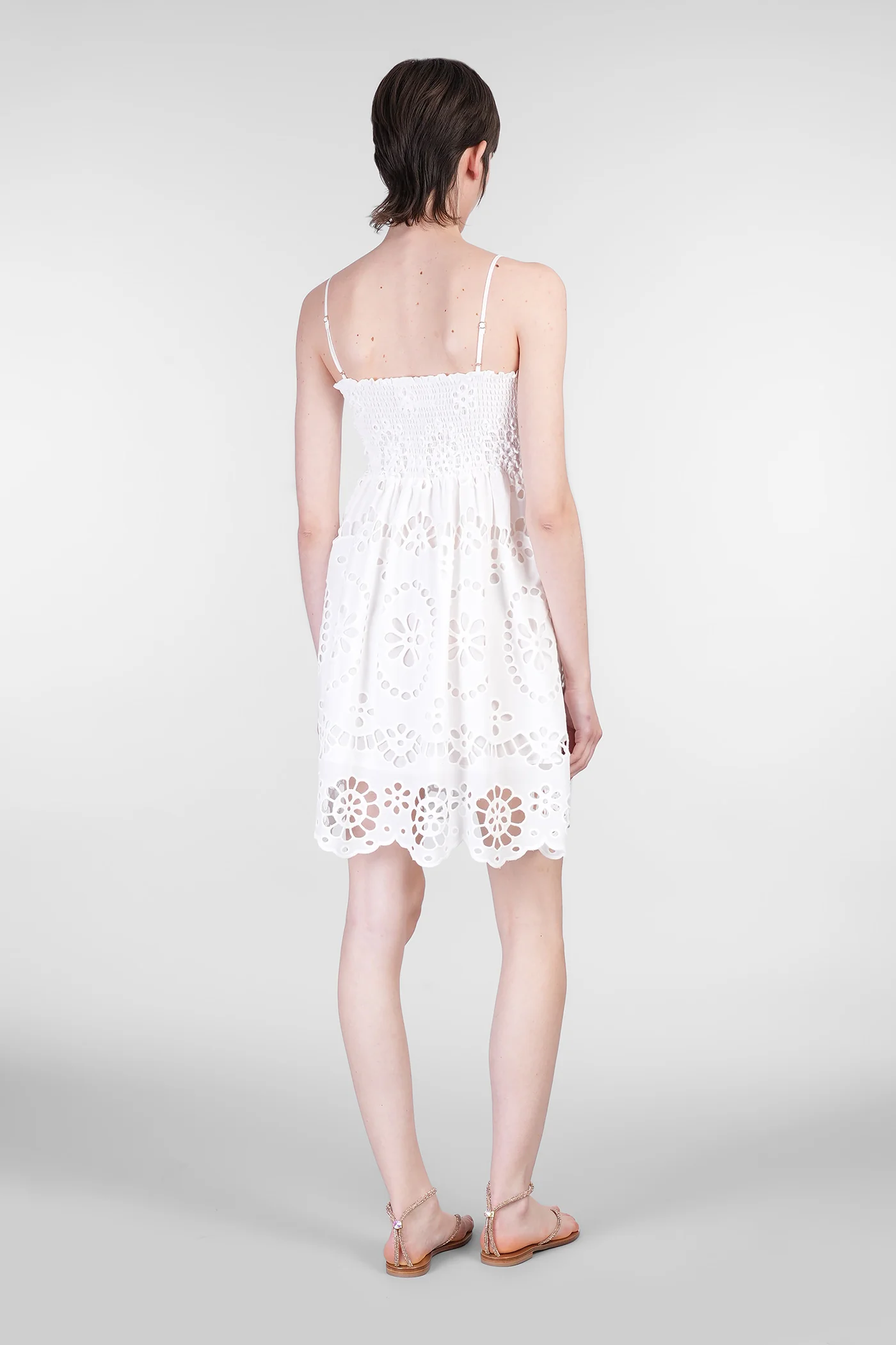 Hawa Mini dress in white cotton - Image 3