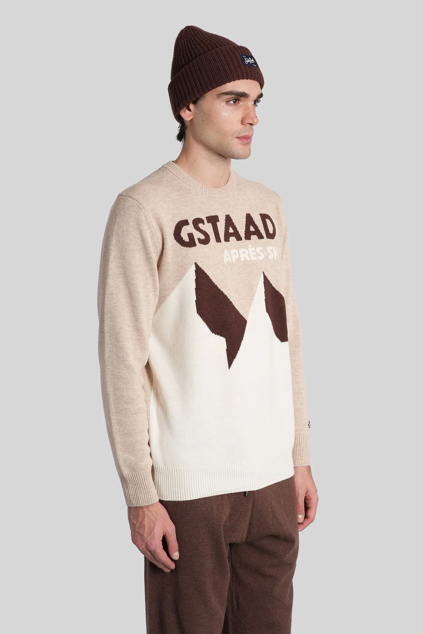 Heron c Knitwear in beige wool - Image 4