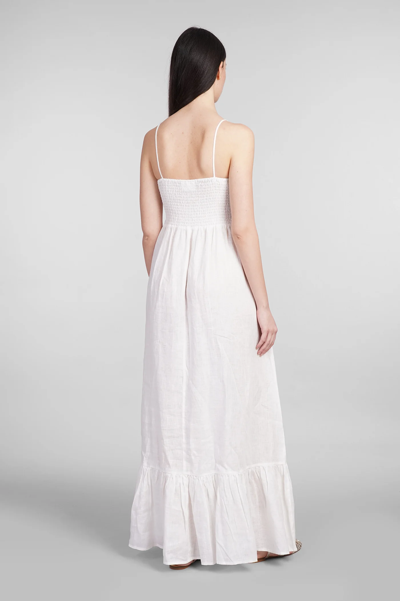 Jemma Dress woman  in white linen - Image 3