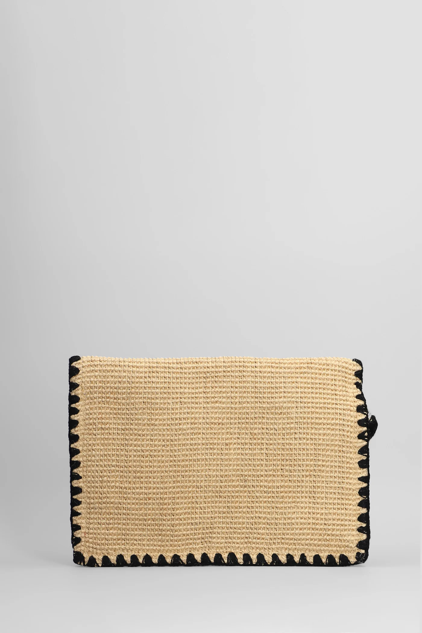 Jute envelope Clutch in beige raffia - Image 3