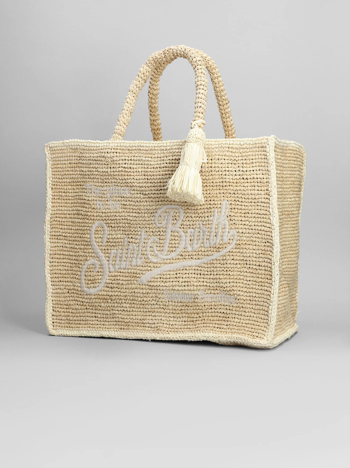 Colette raffia Hand bag in beige raffia - Image 2