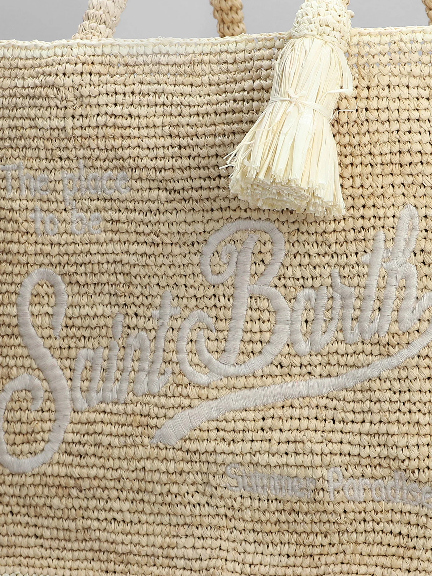 Colette raffia Hand bag in beige raffia - Image 4