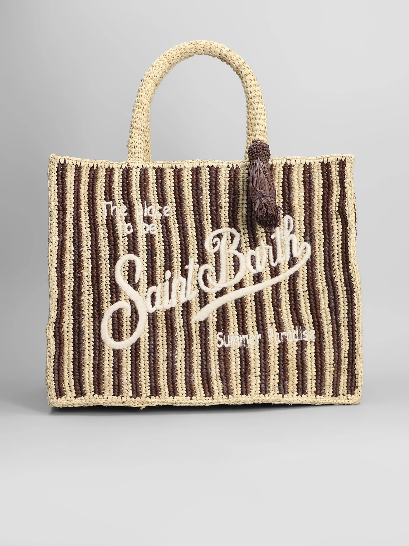 Colette raffia Tote in beige raffia