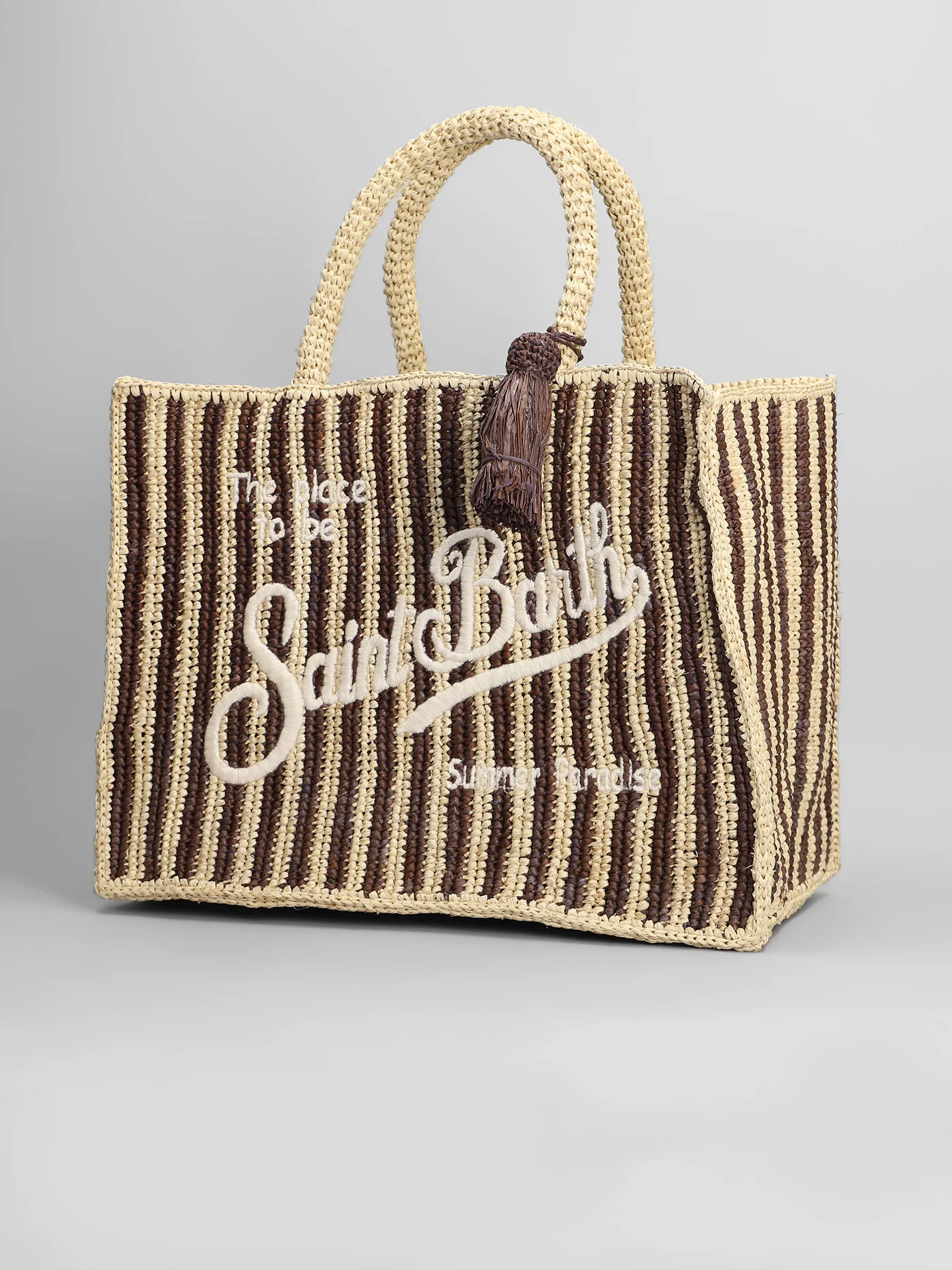 Colette raffia Tote in beige raffia - Image 2