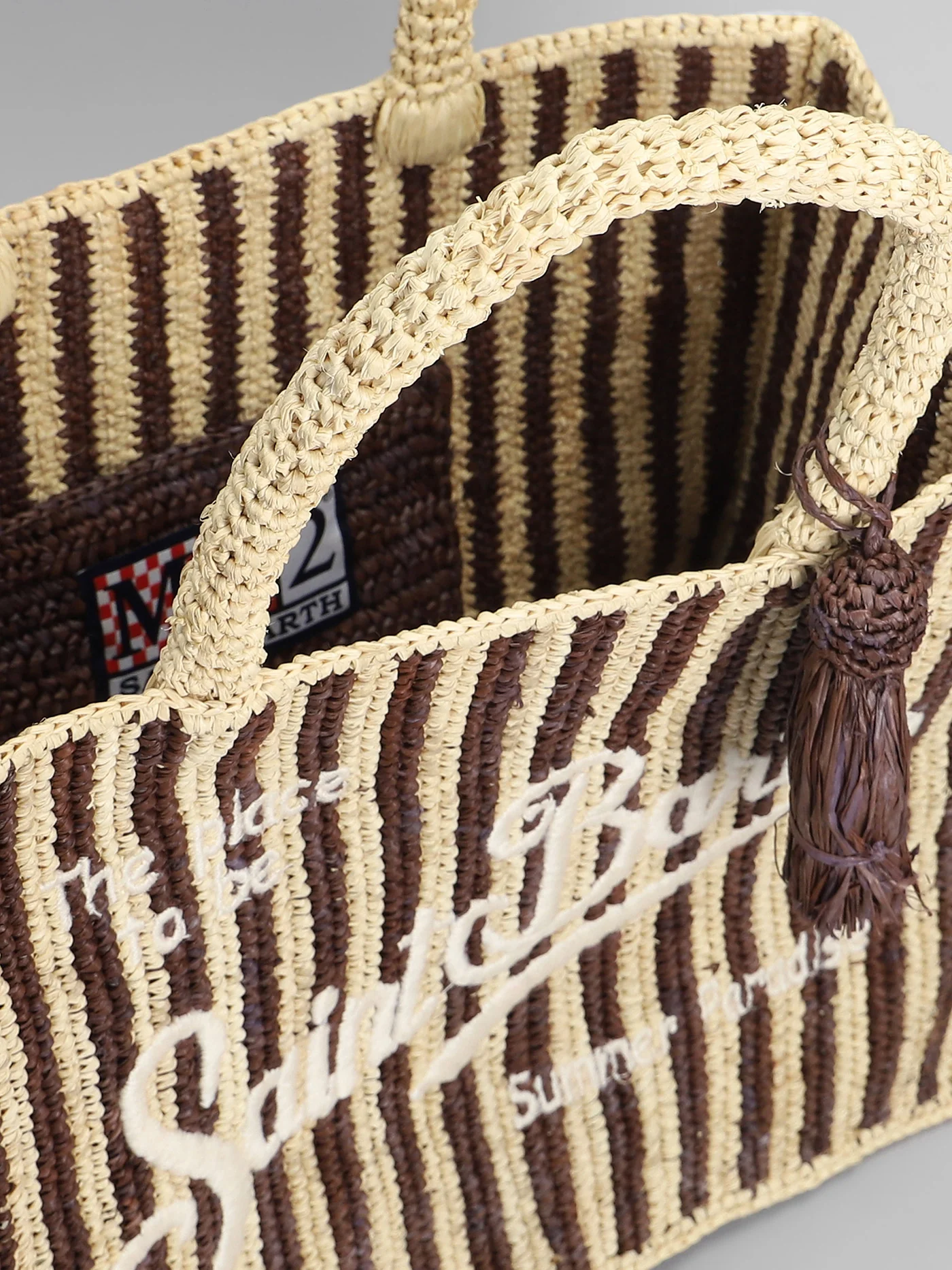 Colette raffia Tote in beige raffia - Image 4