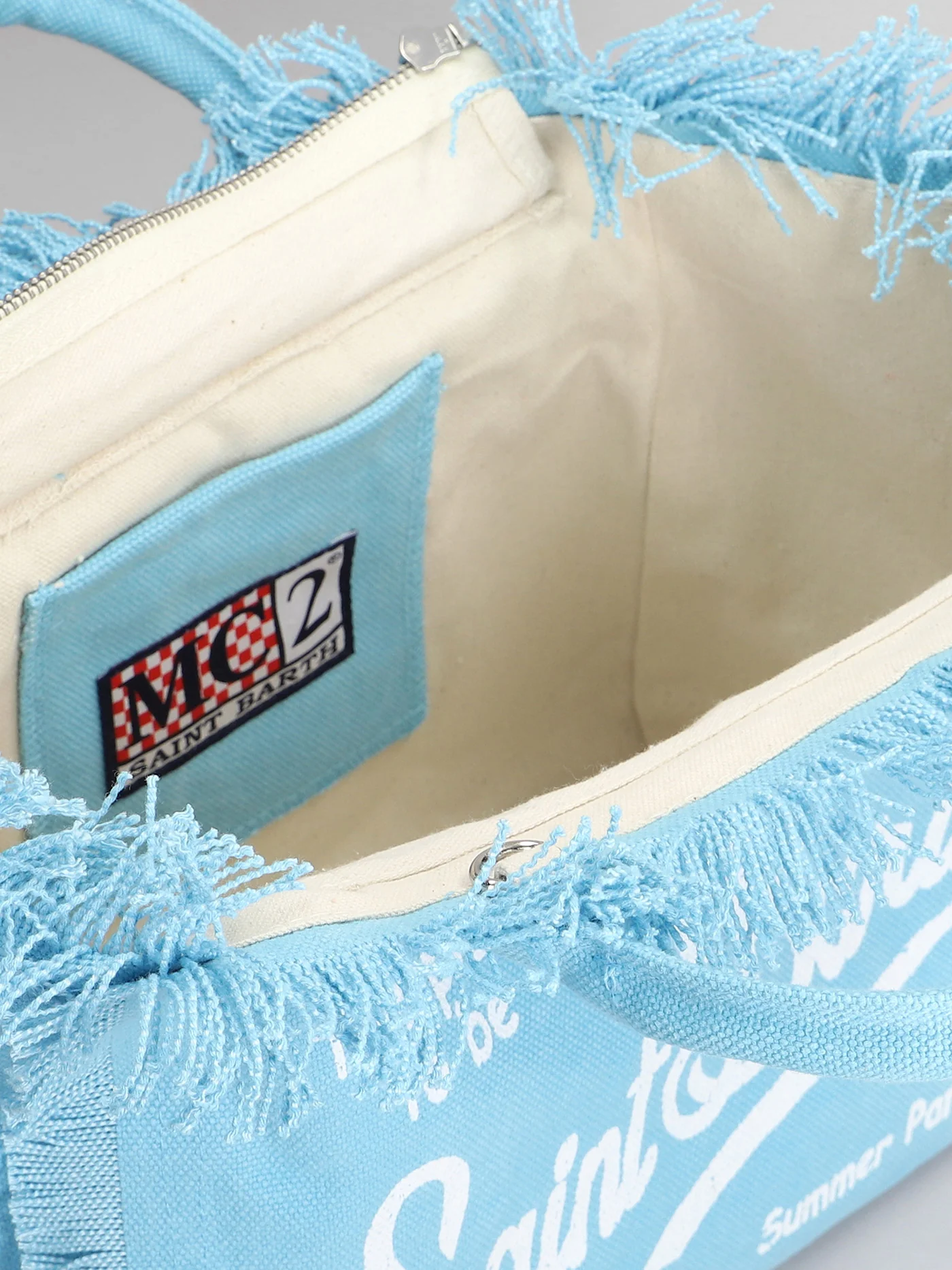 Colette Tote in cyan cotton - Image 4