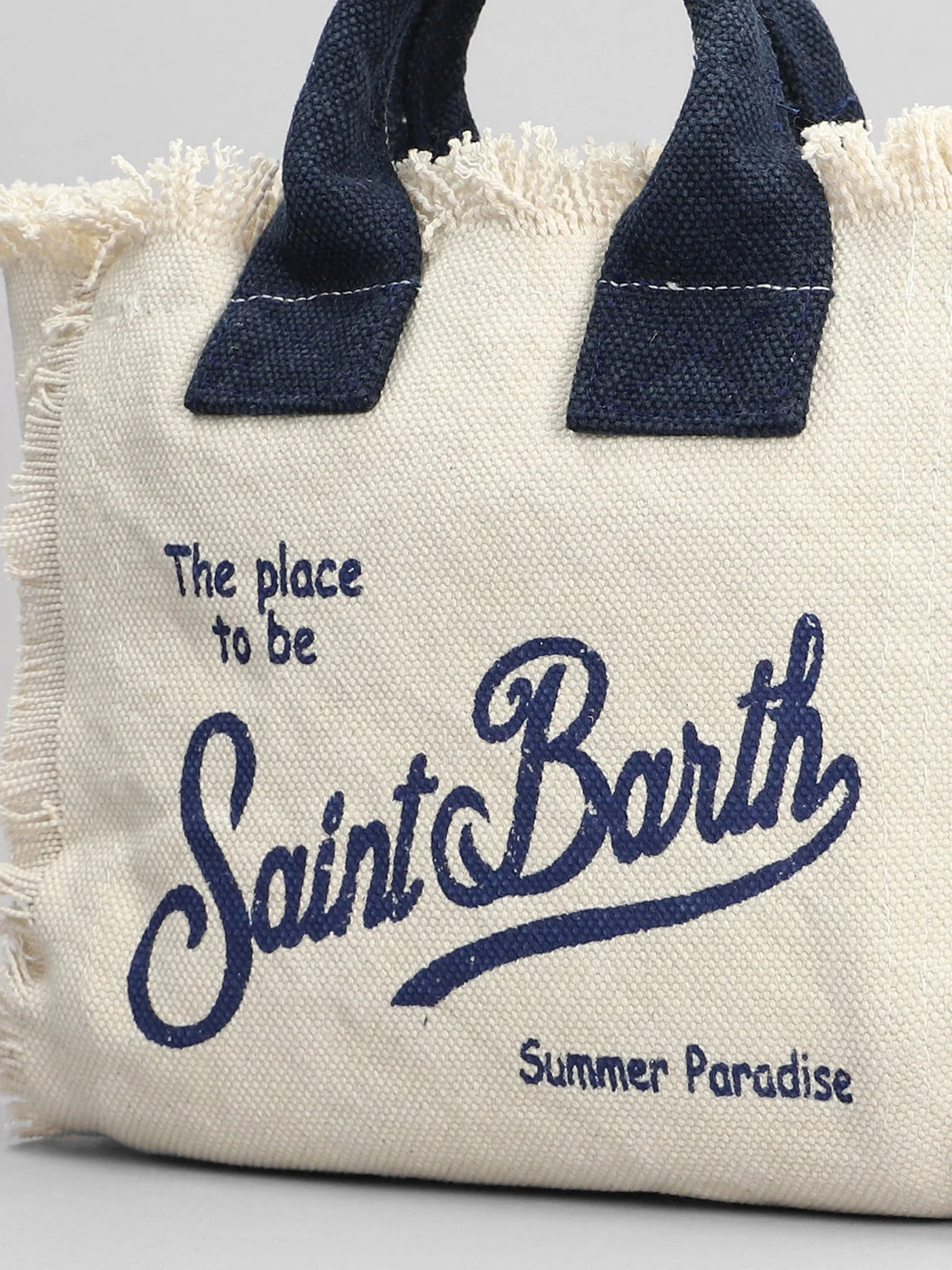 Vanity mini Hand bag in beige cotton - Image 4