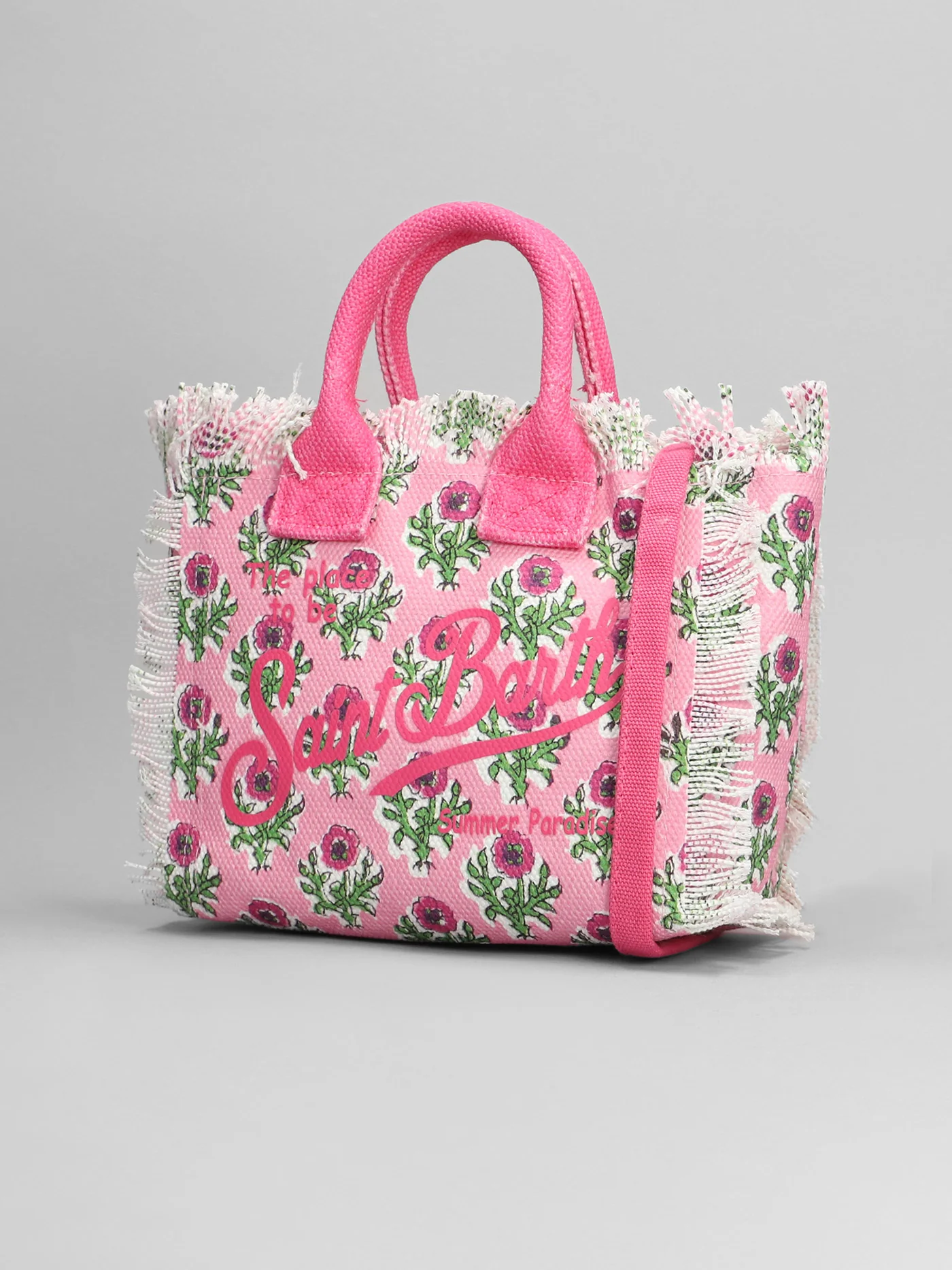 Vanity mini Hand bag in rose-pink cotton - Image 2