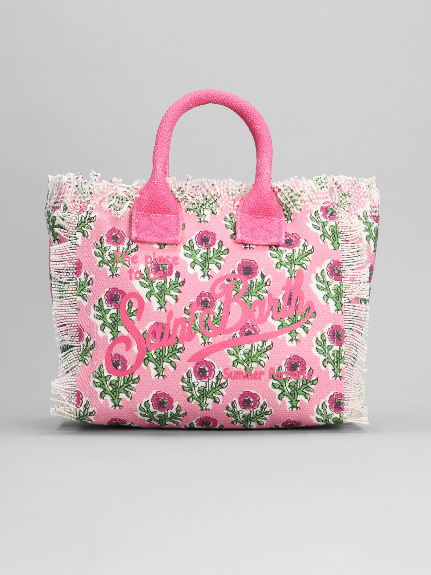 Vanity mini Hand bag in rose-pink cotton - Image 3