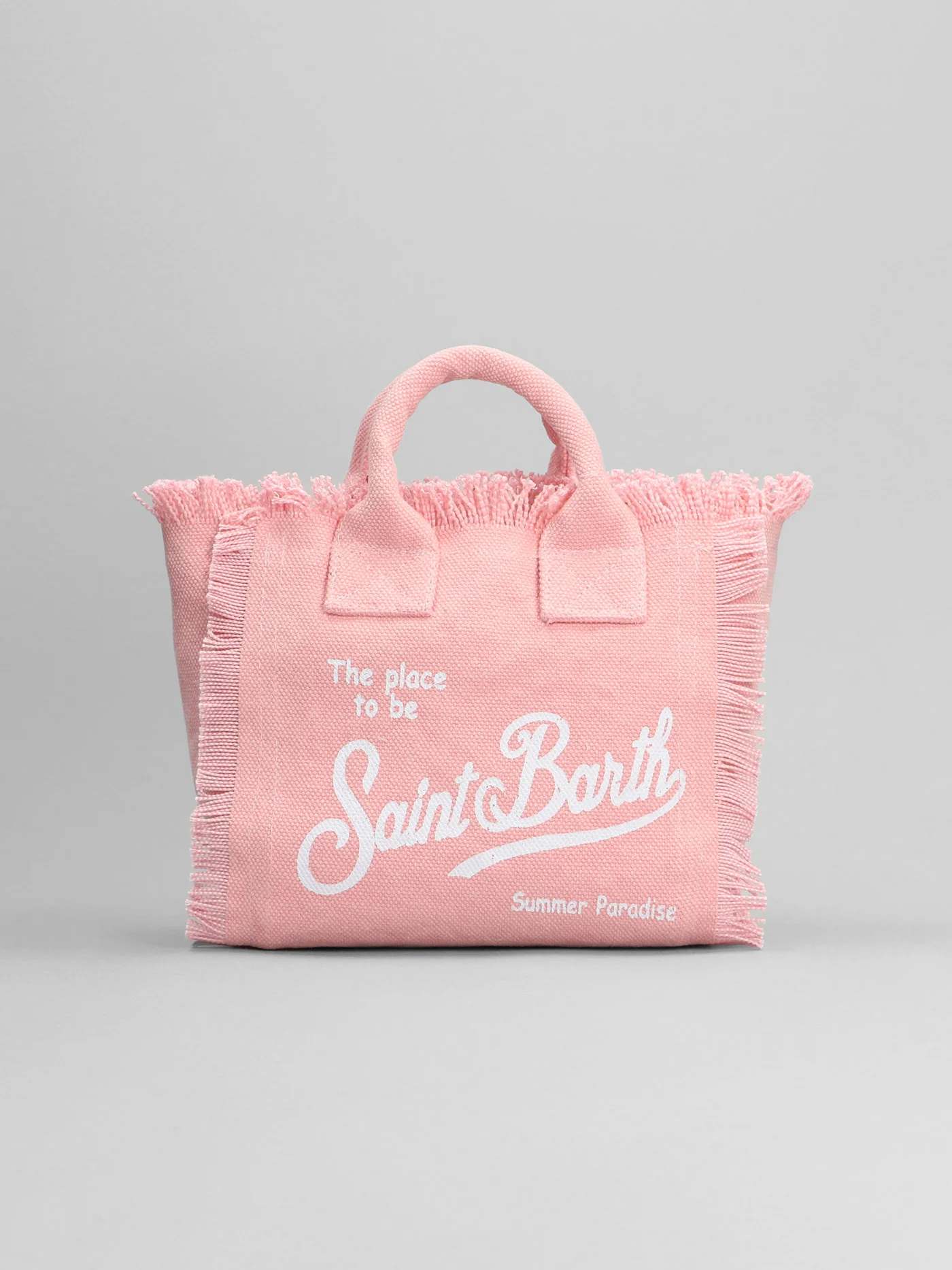 Vanity mini Hand bag in rose-pink cotton - Image 3