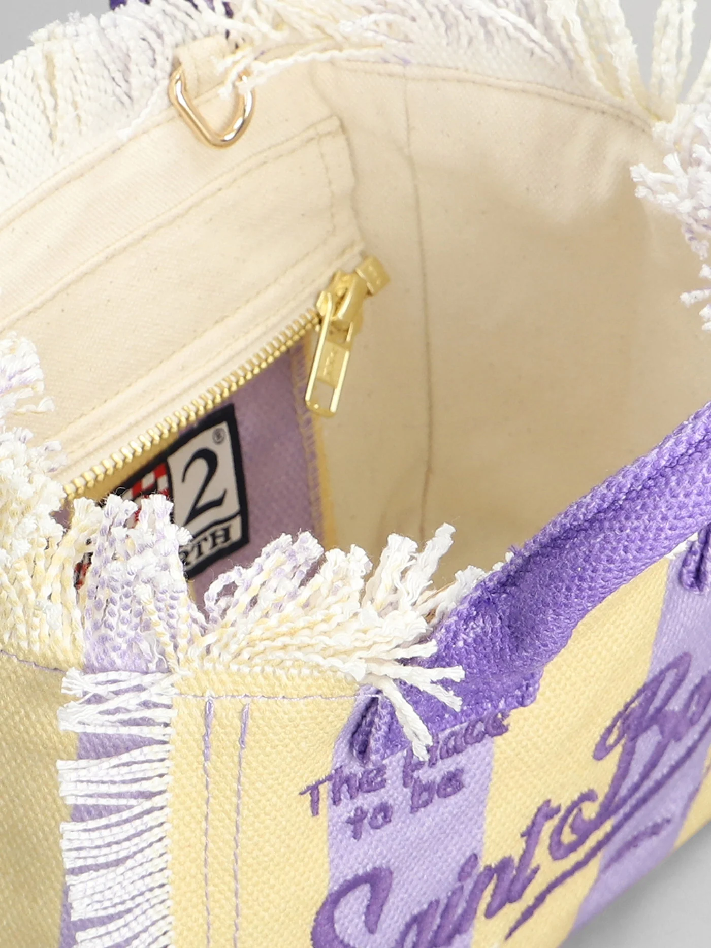 Vanity mini Hand bag in yellow cotton - Image 4