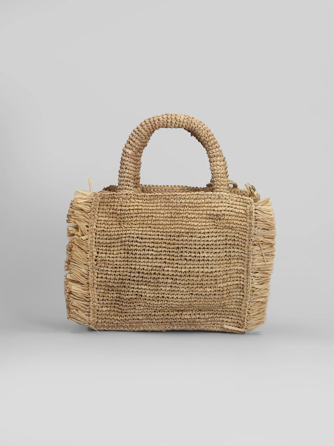 Vanity mini raffia Tote in beige raffia - Image 3