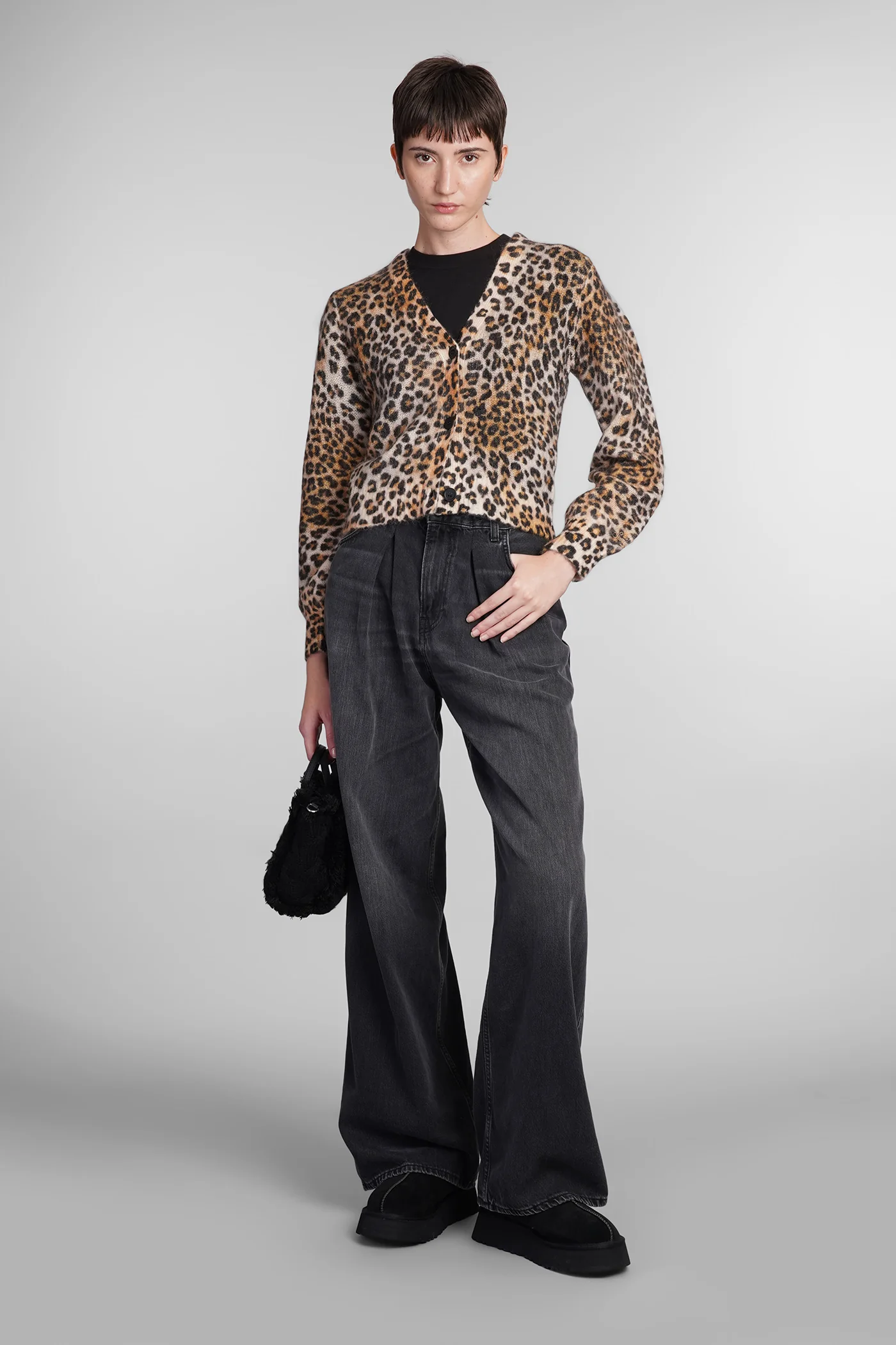 Lyxa w Cardigan in Animalier wool - Image 2