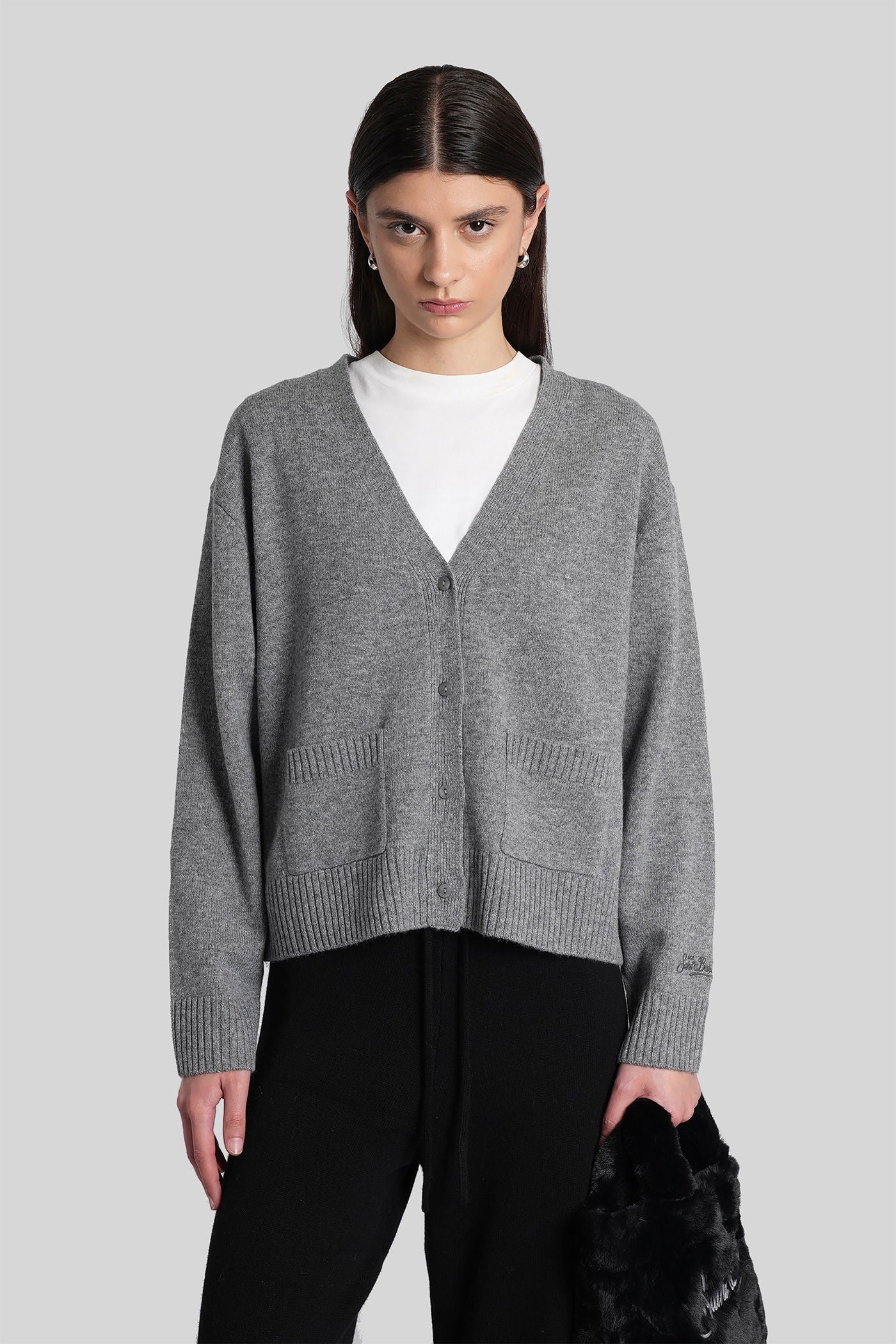 Madie wool Cardigan in grey wool