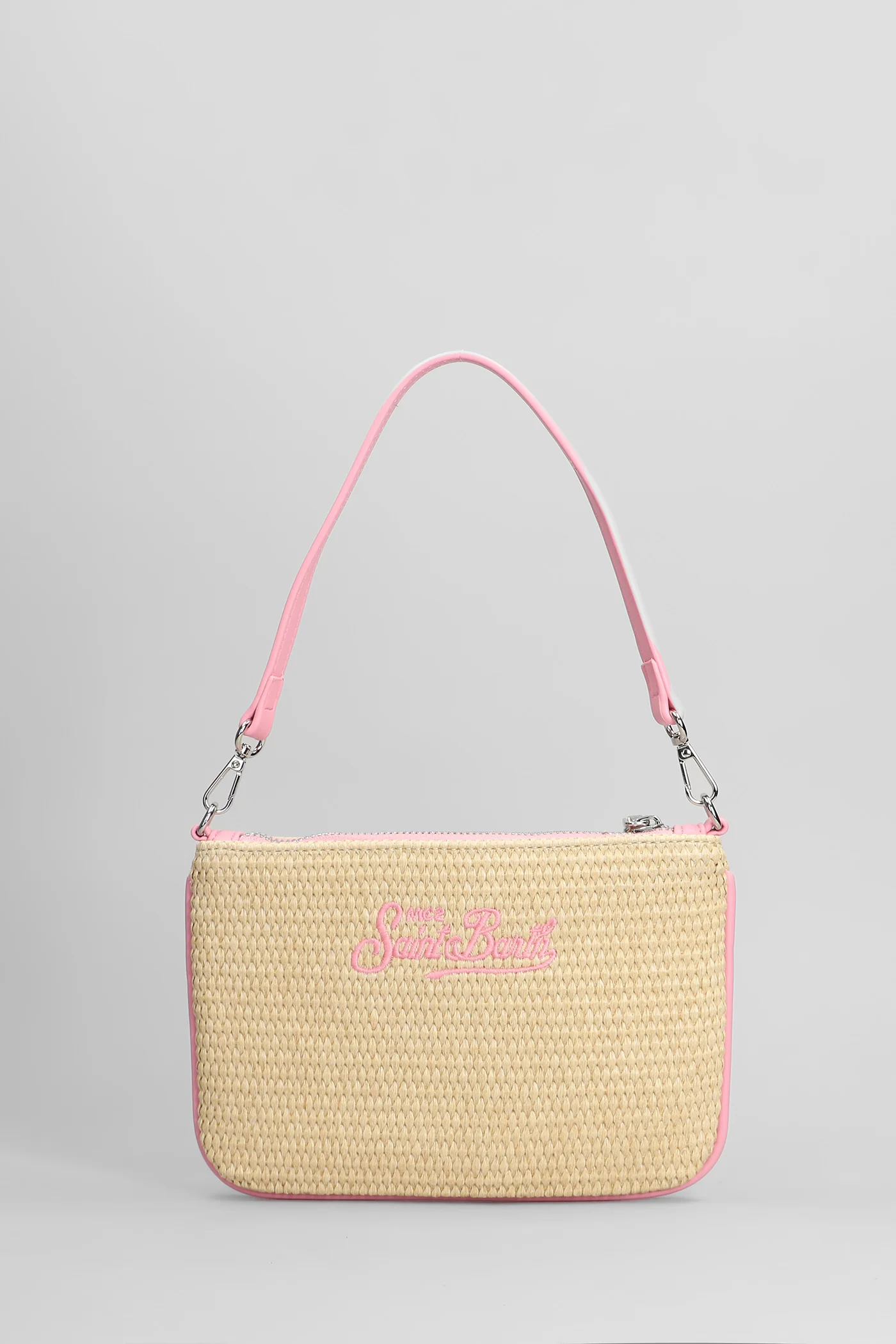 Parisienne mini Clutch in beige raffia - Image 3