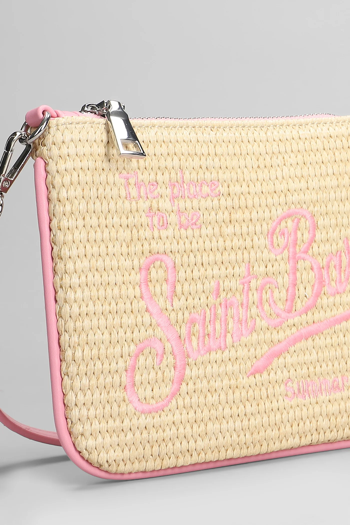 Parisienne mini Clutch in beige raffia - Image 4
