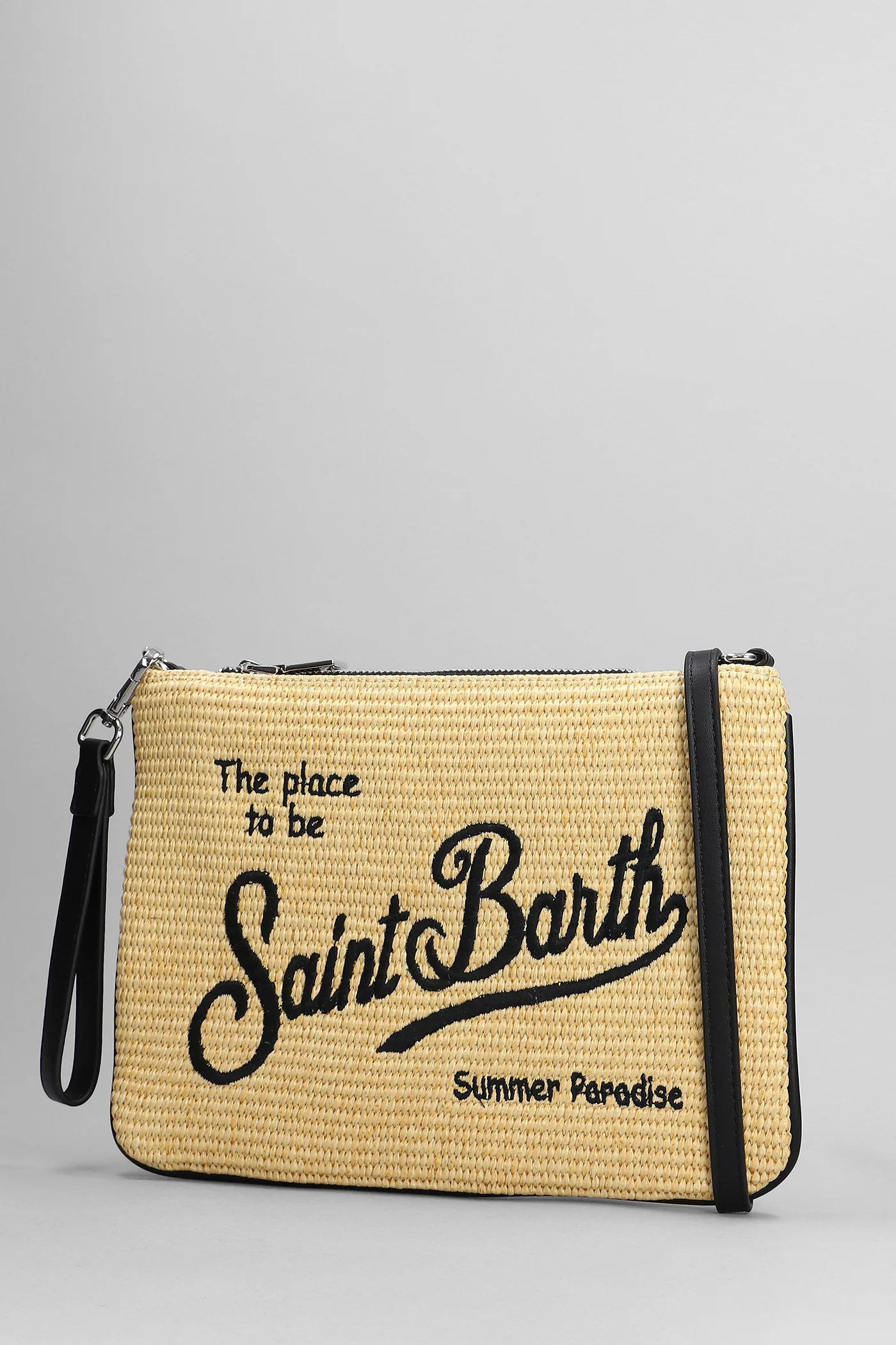 Parisienne straw Clutch in beige raffia - Image 2