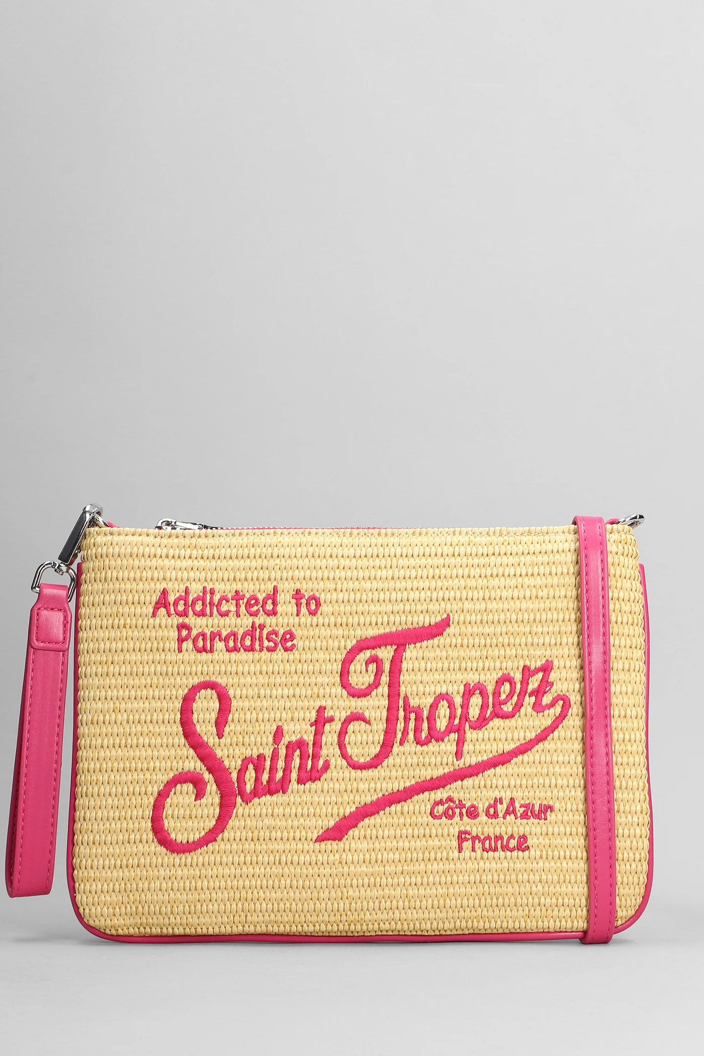 Parisienne straw Clutch in beige raffia